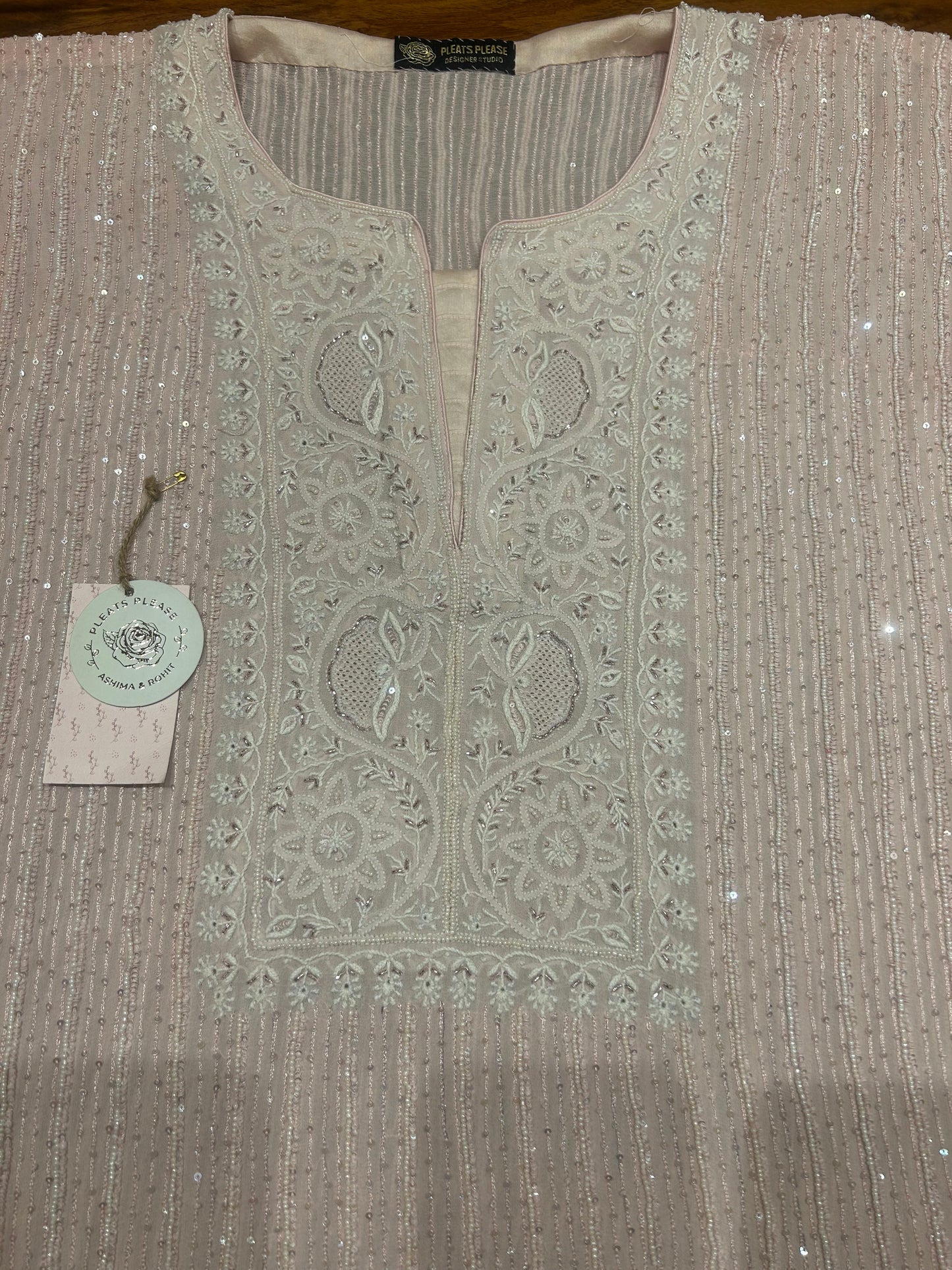 Blush Pink Pure Georgette Kurta & Dupatta