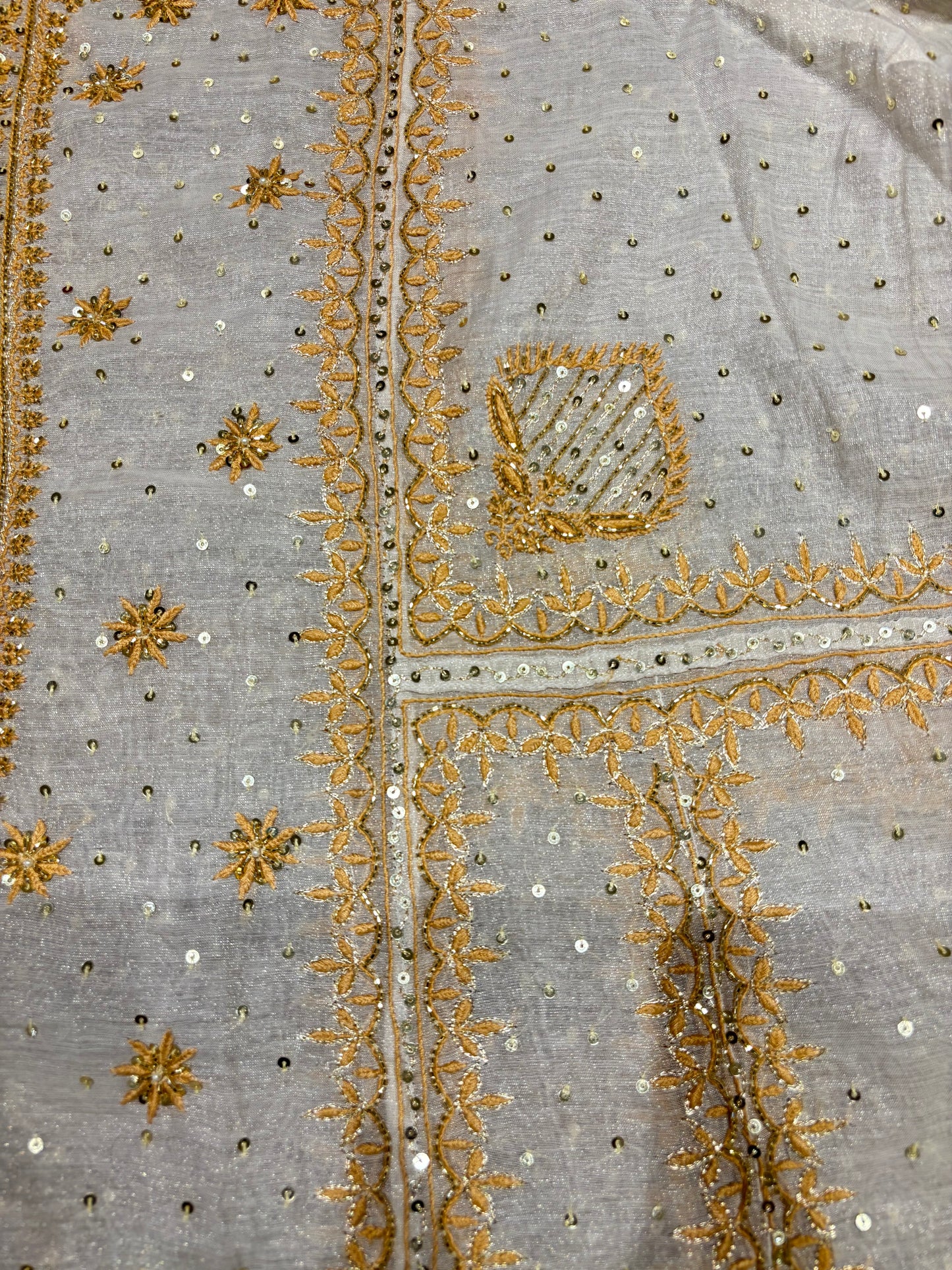 Silver Pure Tissue Anarkali And Dupatta set