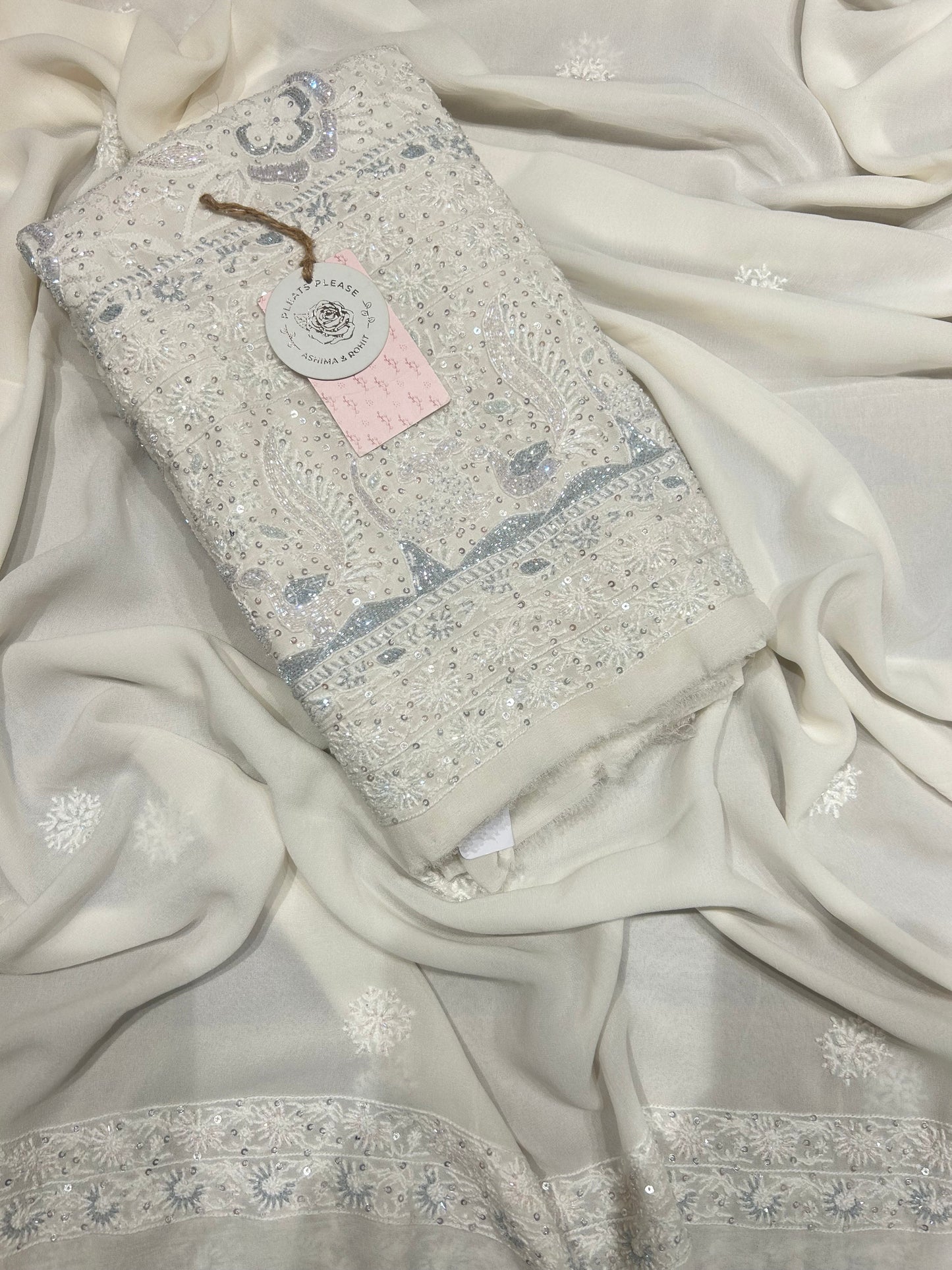 Dyeable Pure Georgette Kurta & Dupatta Fabric