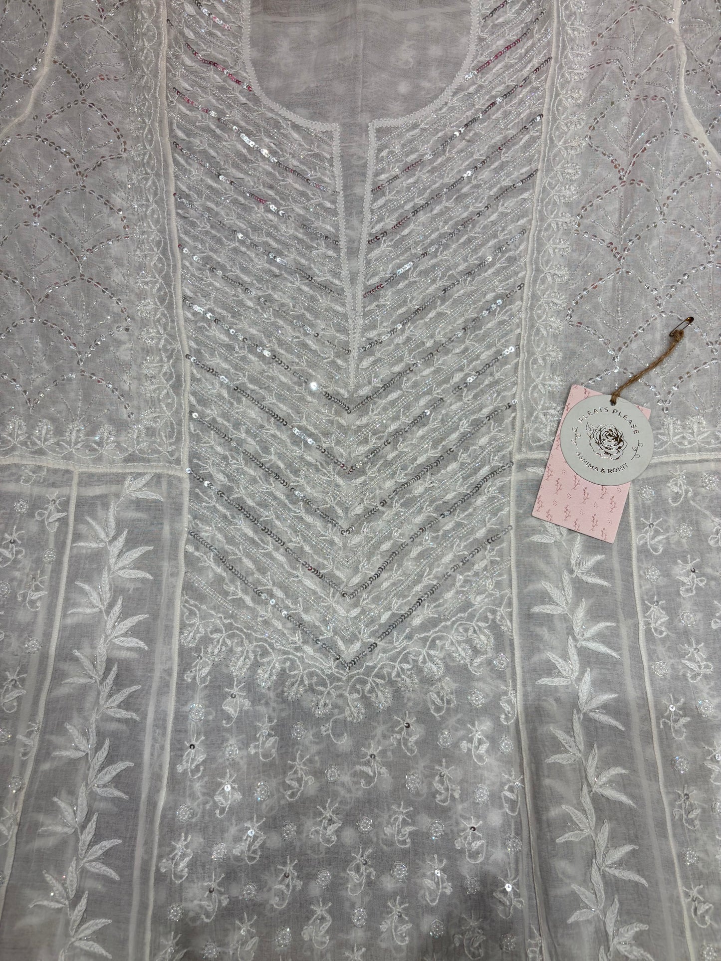 Dyeable Chanderi Mul Chikankari Anarkali and Dupatta Set