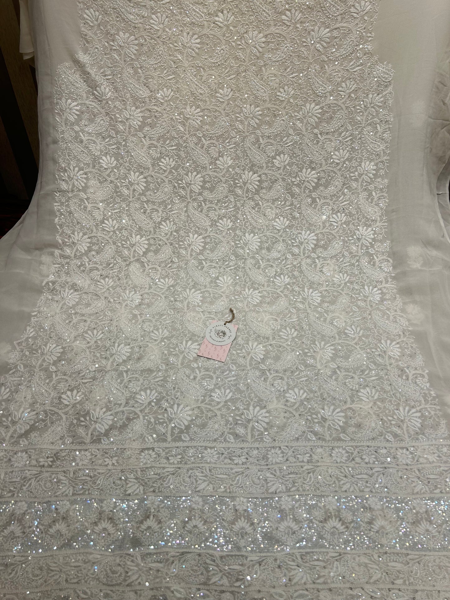 Dyeable Georgette Chikankari Kurta &Dupatta Fabric