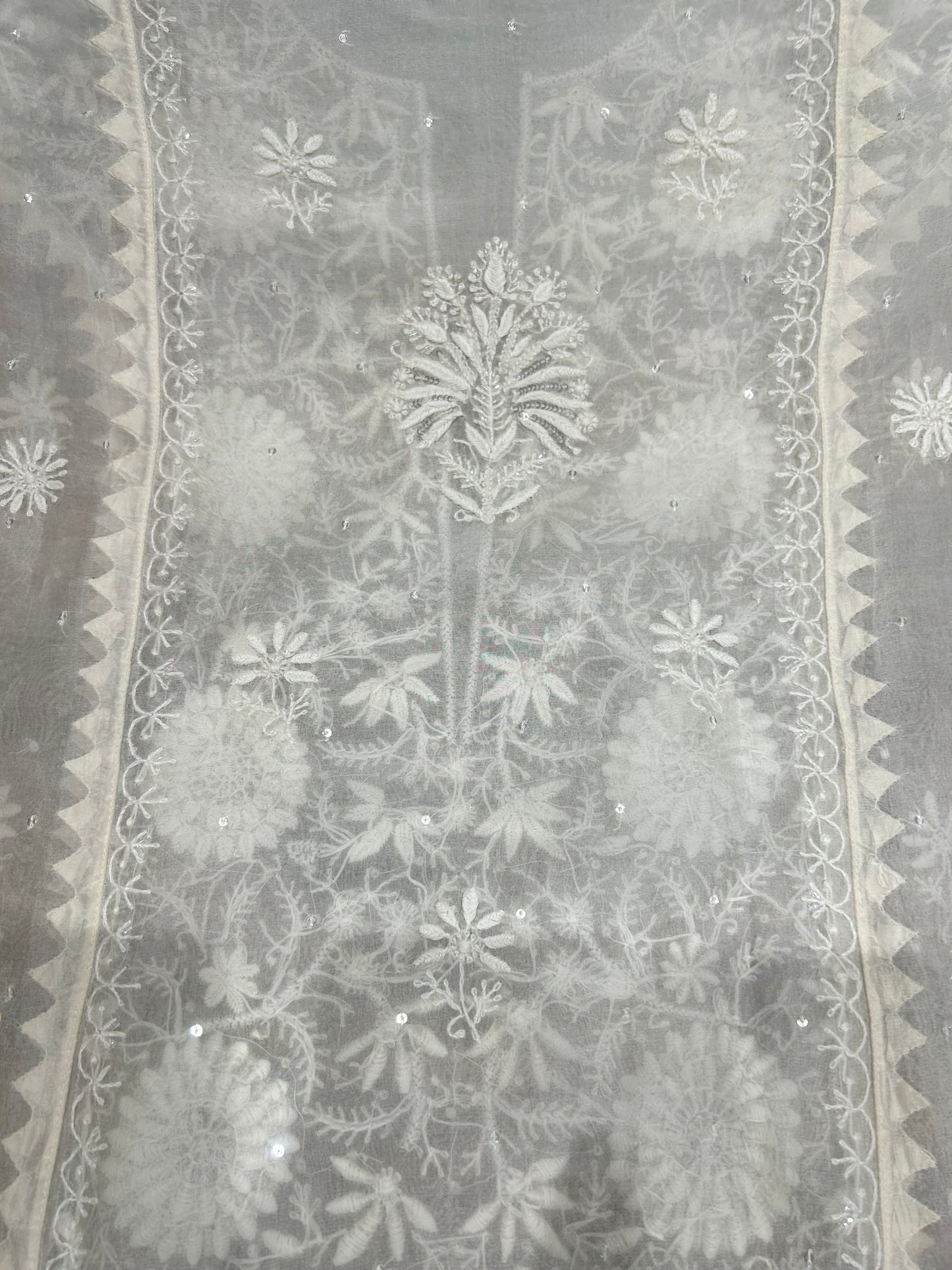 Dyeable Organza Chikankari Kurta &Dupatta set