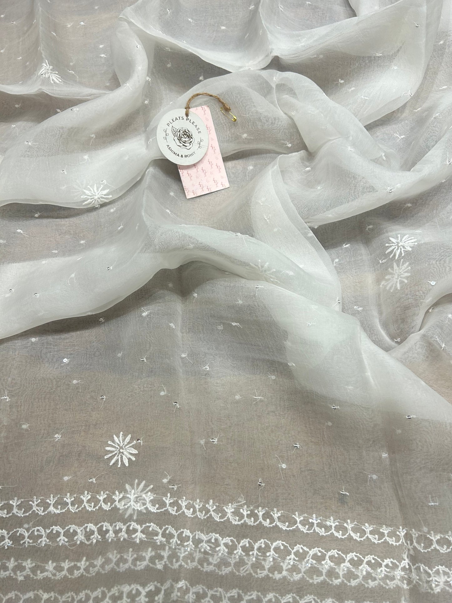 Dyeable Organza Chikankari Kurta & Dupatta Set