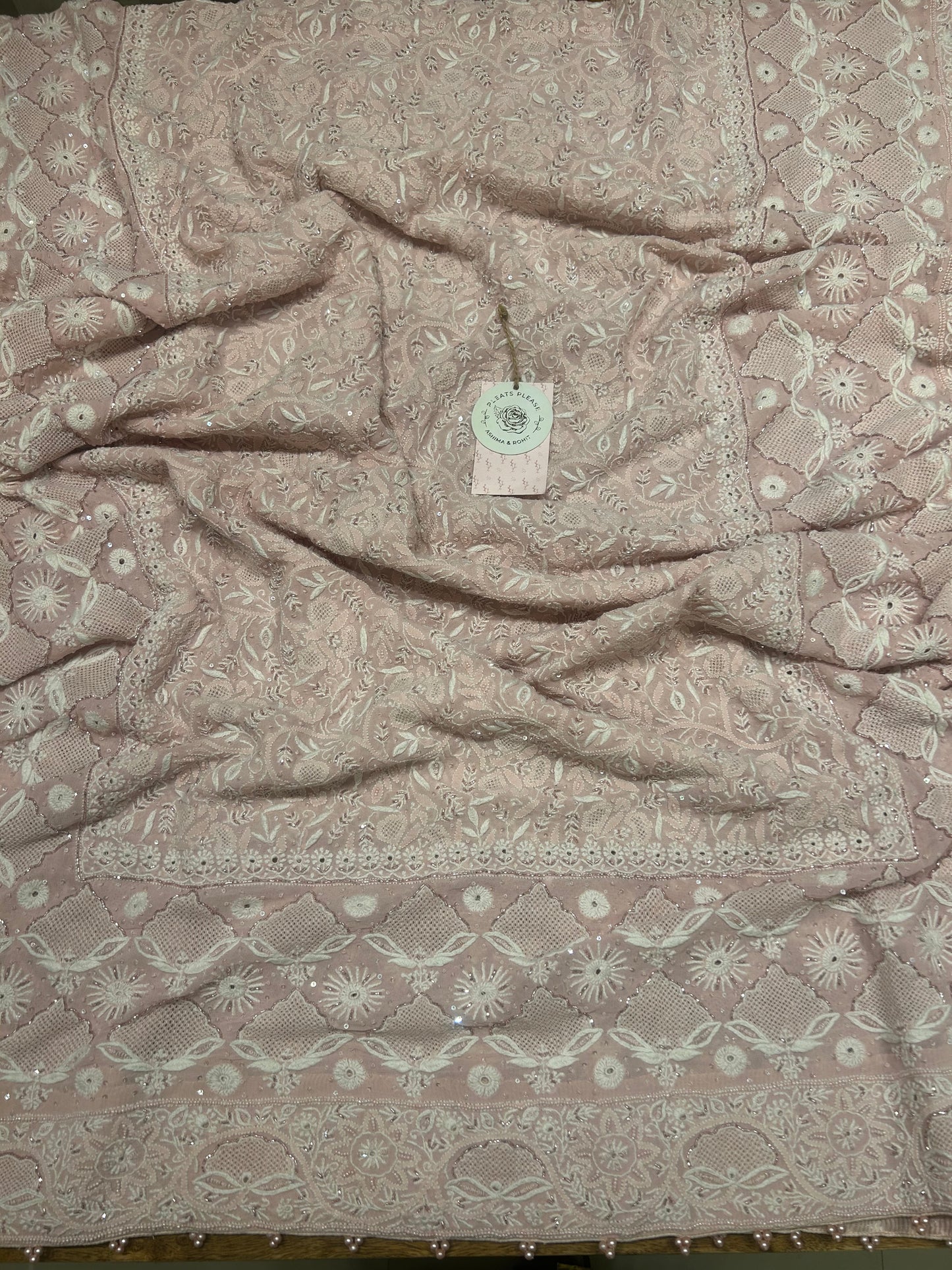 Blush Pink Pure Georgette Kurta & Dupatta