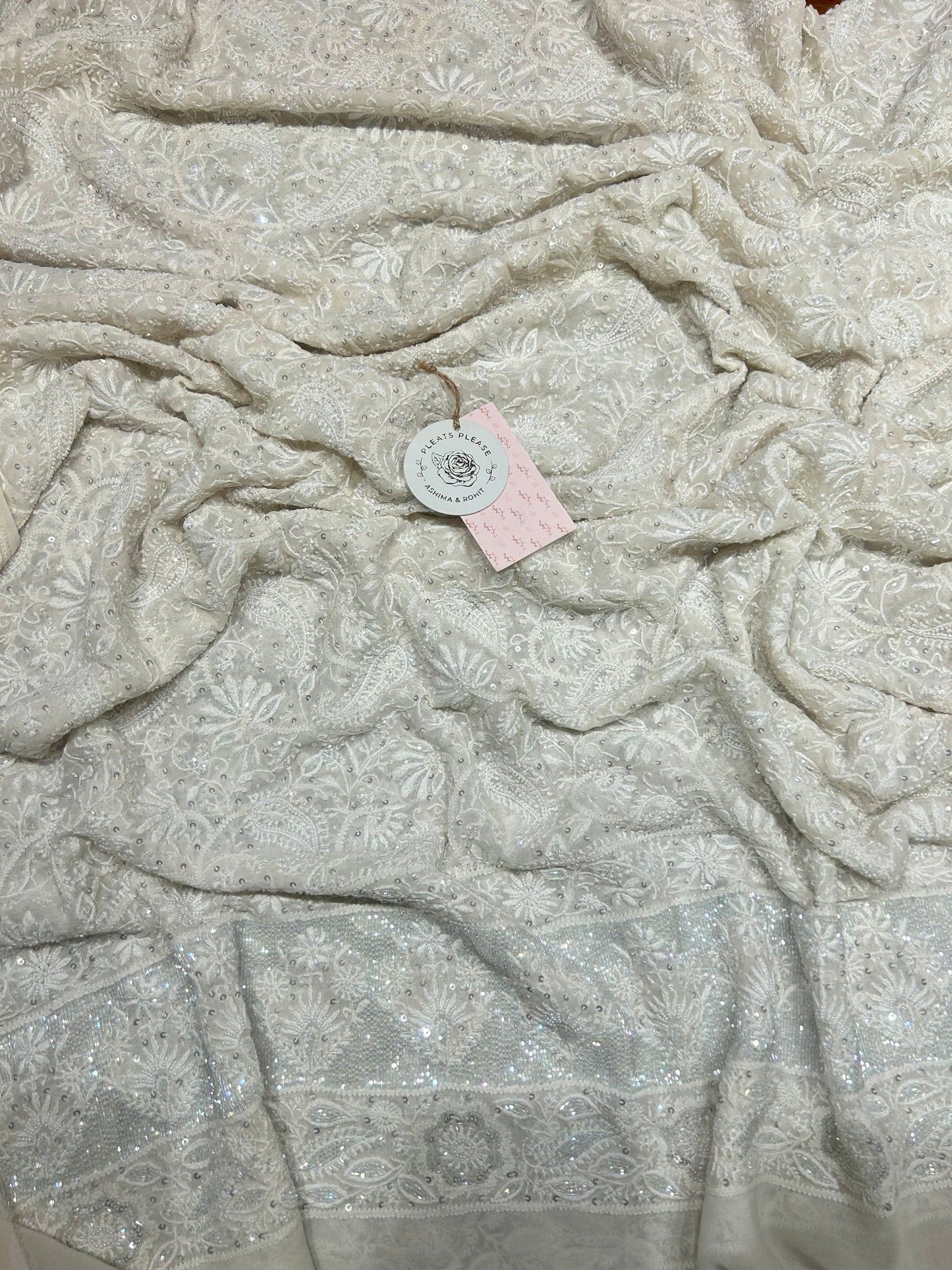 Dyeable Georgette Chikankari Kurta &Dupatta Fabric