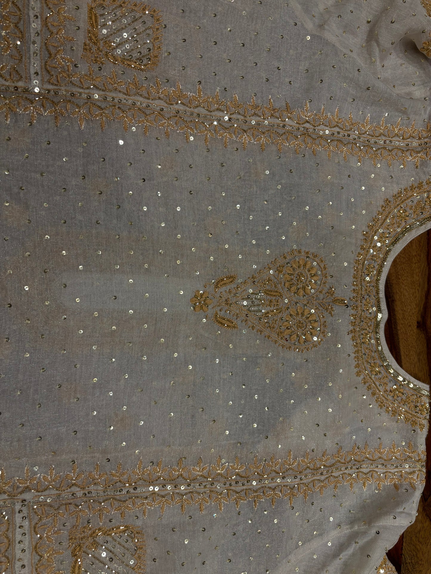 Silver Pure Tissue Anarkali And Dupatta set