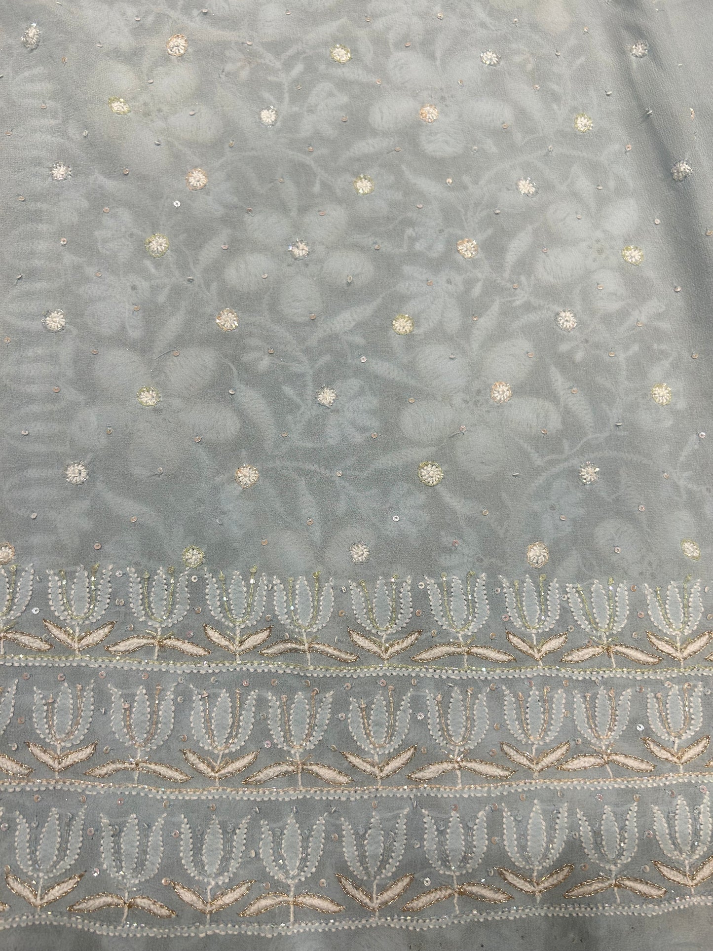Powder Blue Georgette Kurta &Dupatta fabric