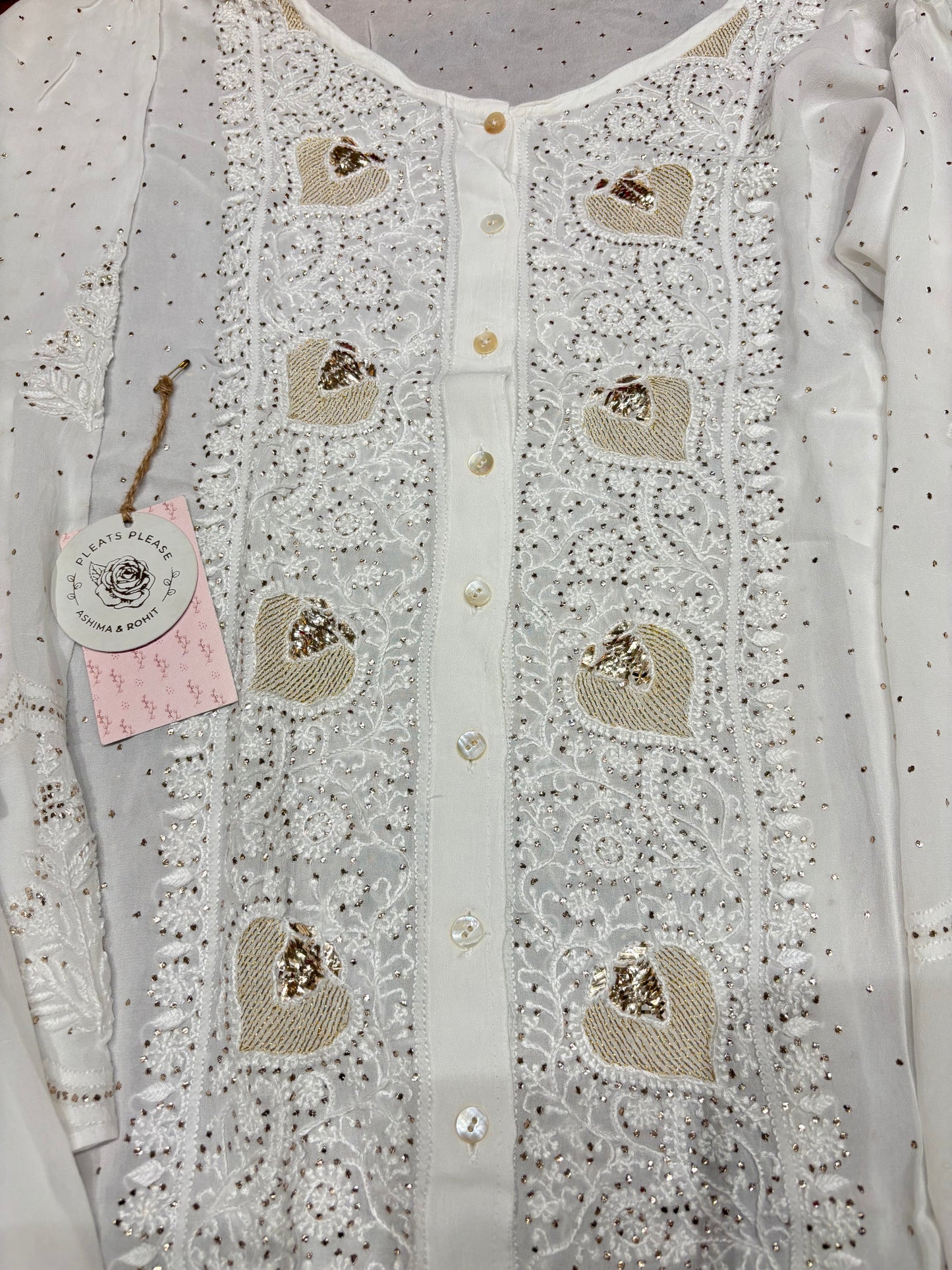 Dyeable Pure Georgette Chikankari Co-ord set