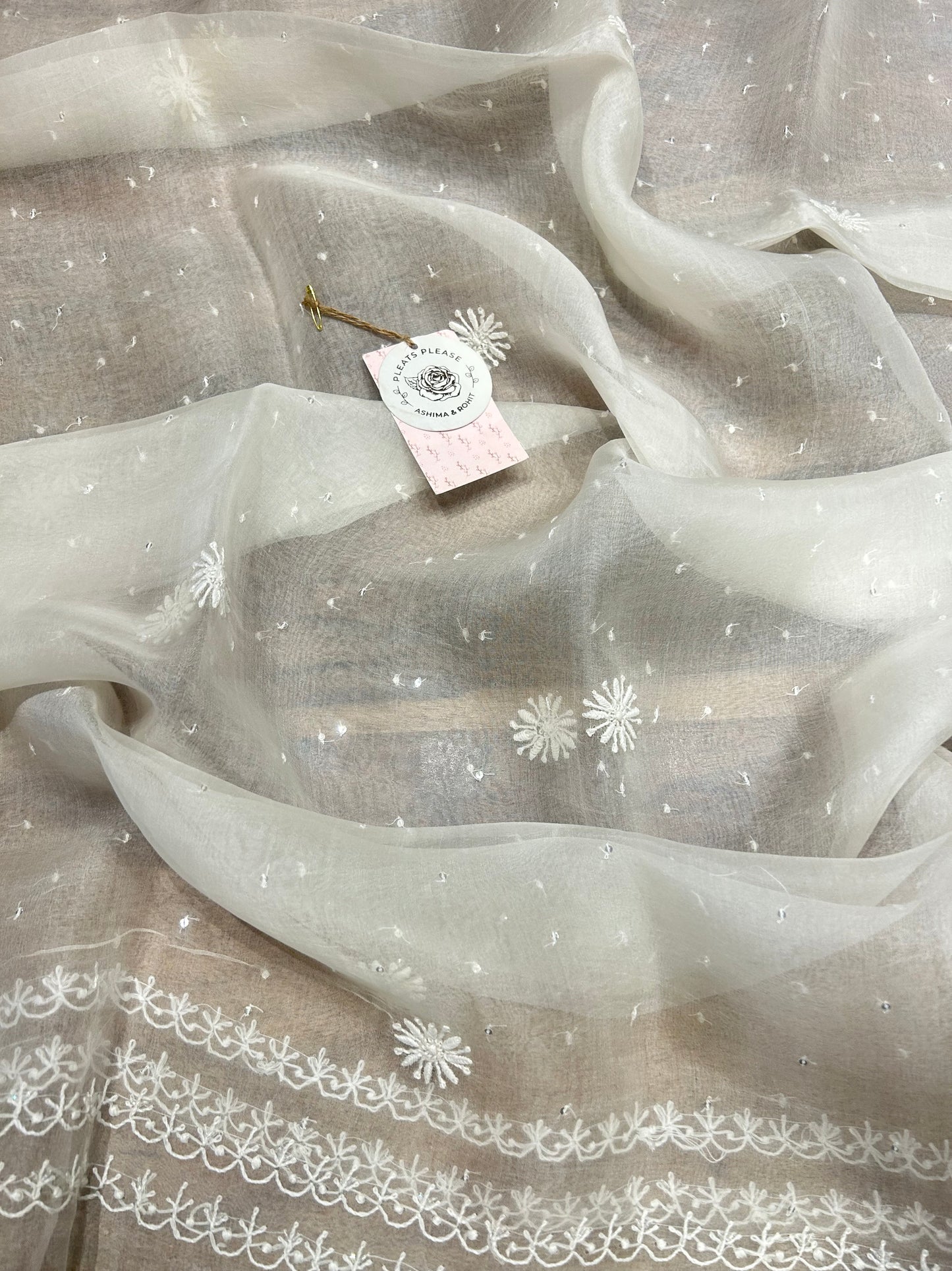 Dyeable Organza Chikankari Kurta &Dupatta set