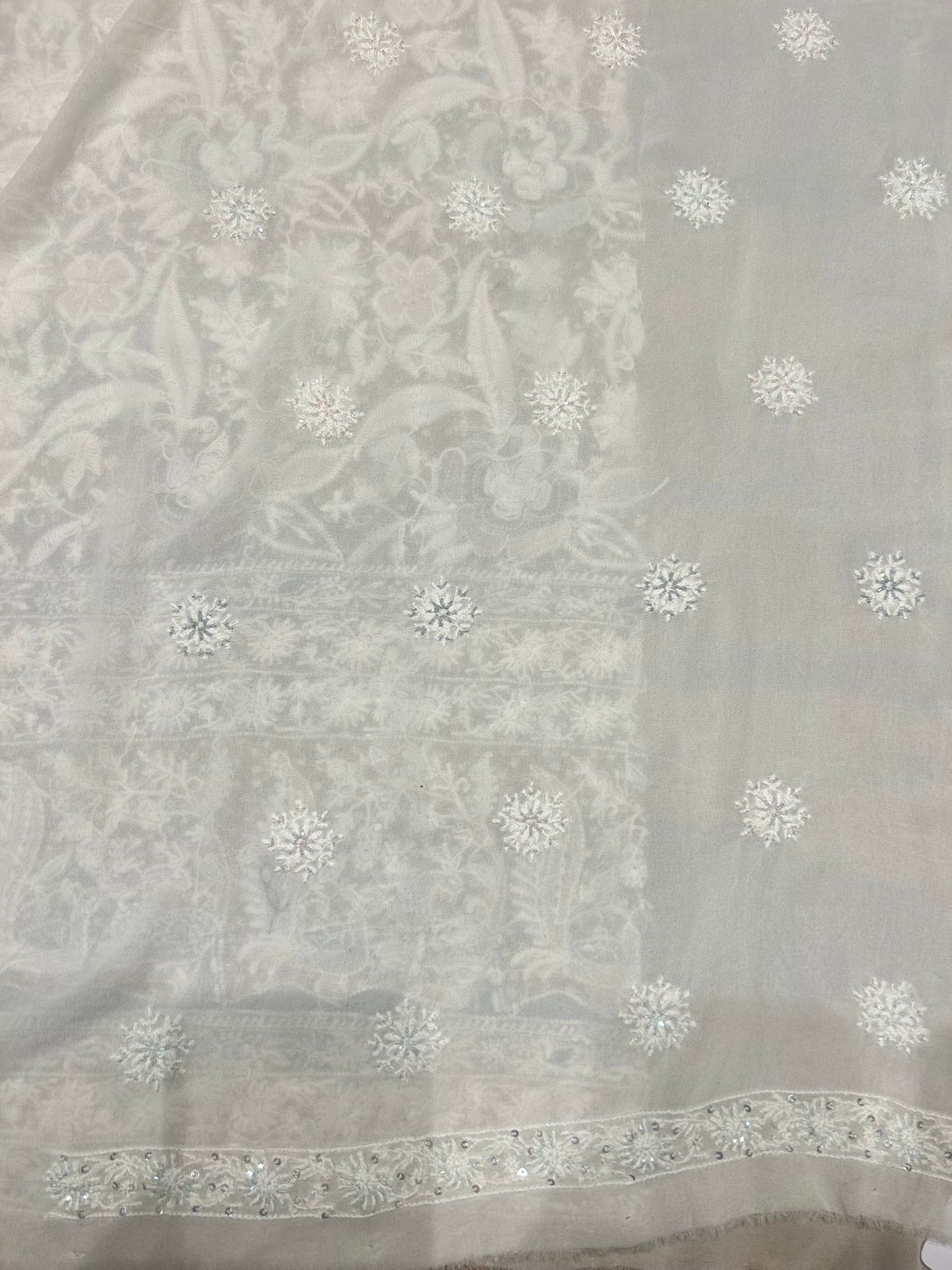 Dyeable Pure Georgette Kurta & Dupatta Fabric