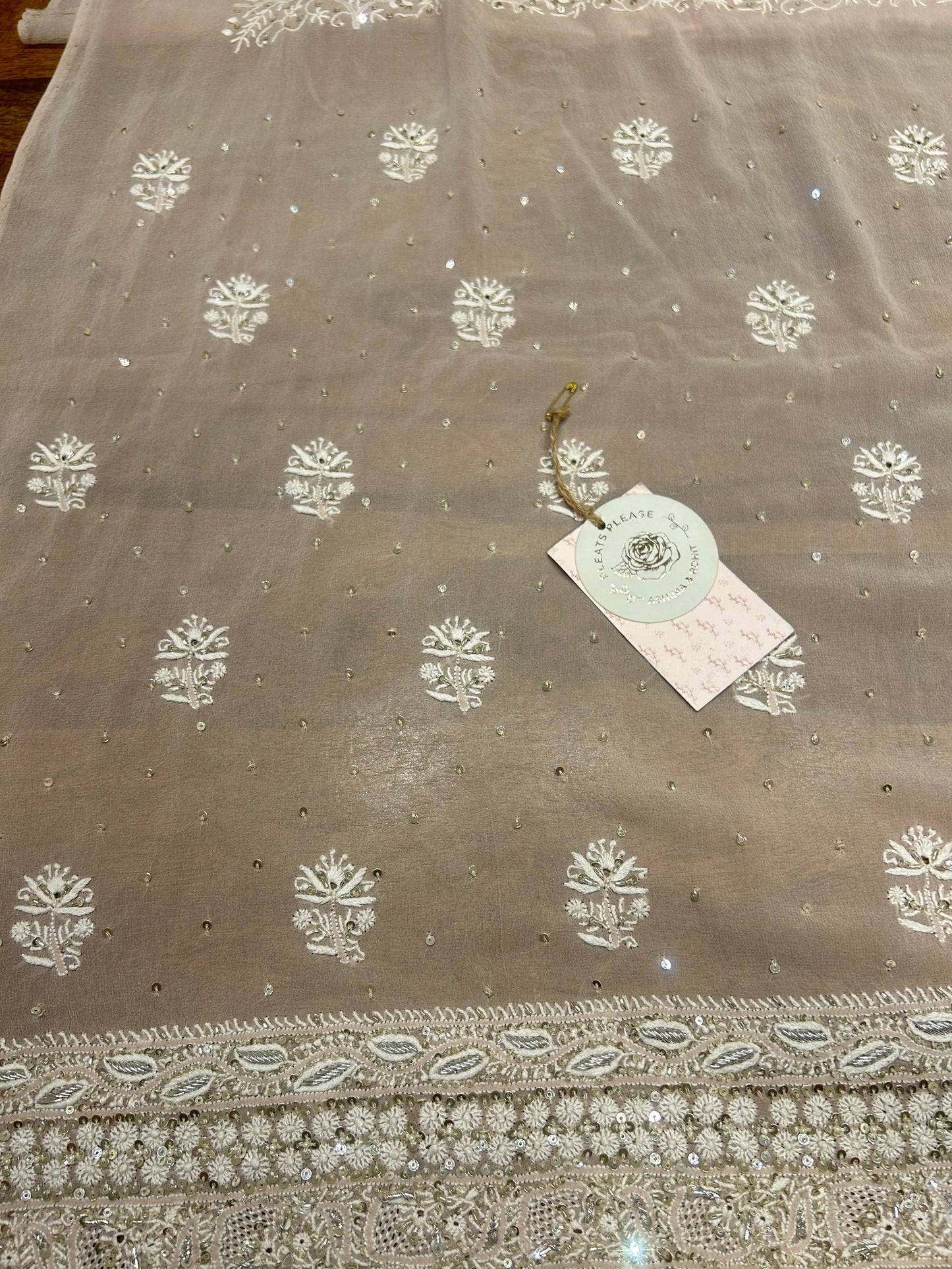 Cuban Sand Pure Georgette Kurta And Dupatta Fabric