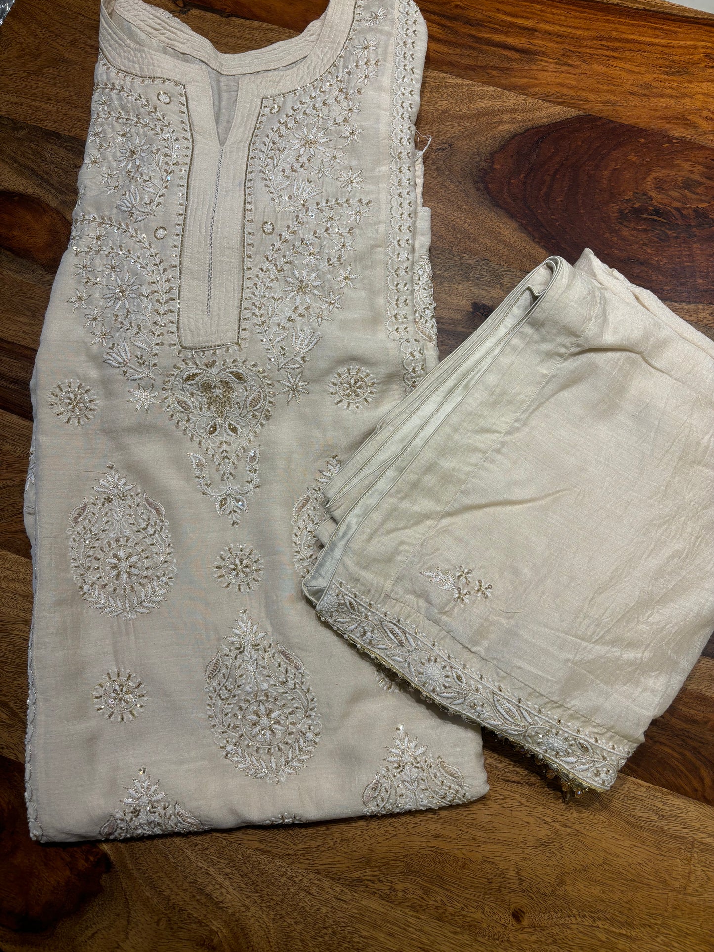Dyeable Monga silk suit set