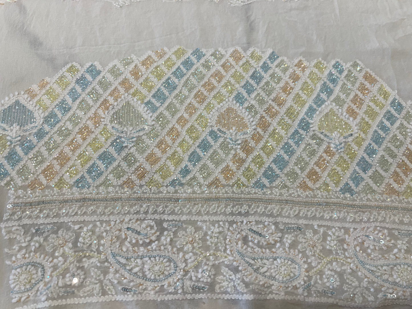 Dyeable Pure Georgette Chikankari Lehanga