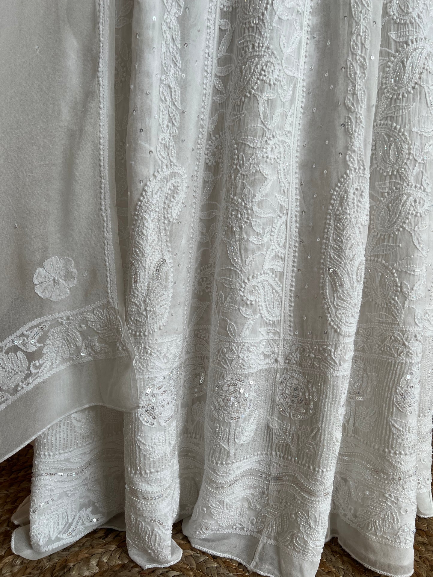 Dyeable Georgette Chikankari Anarkali & Dupatta