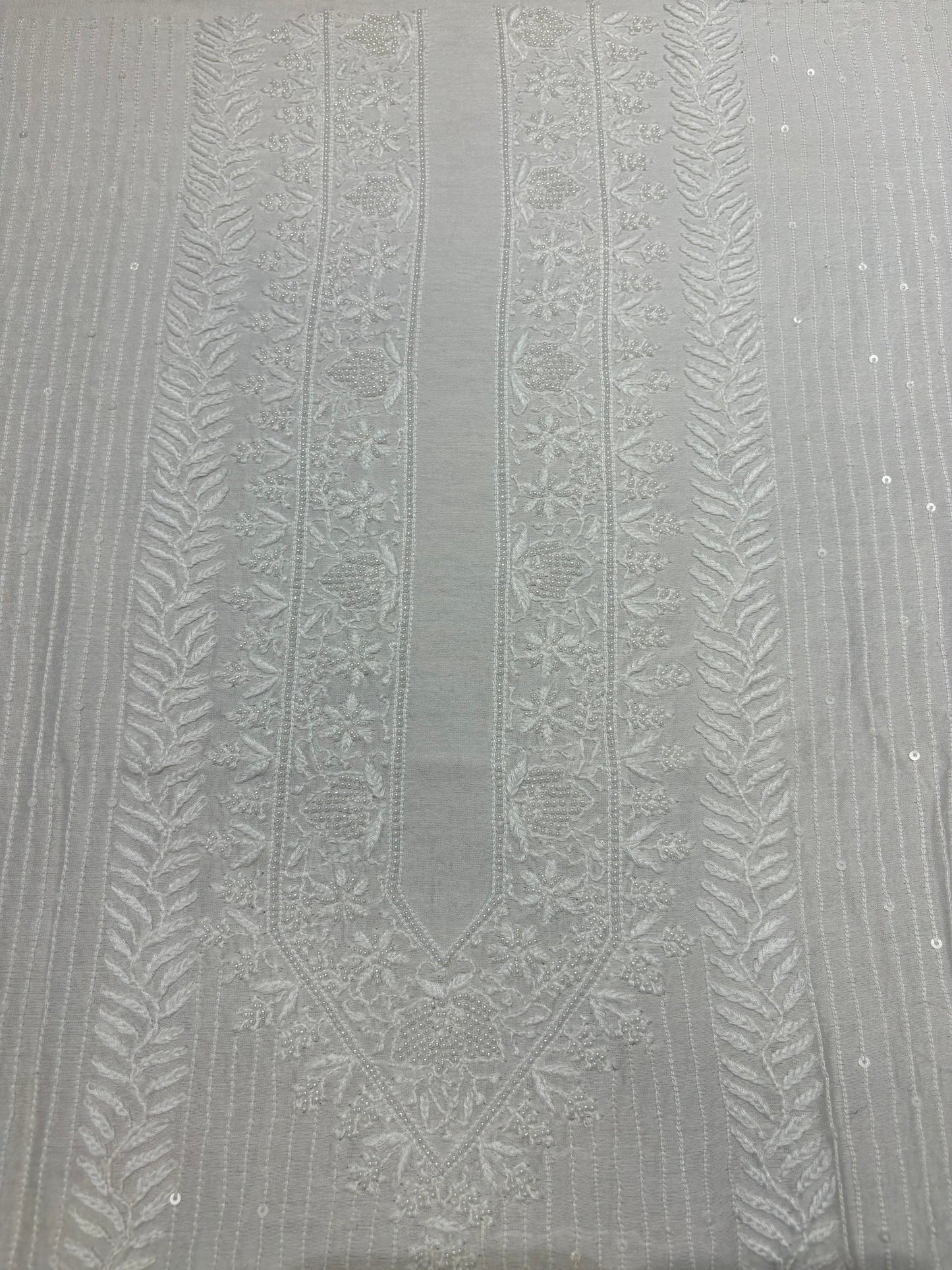 Dyeable Chanderi Silk Chikankari Men's Kurta