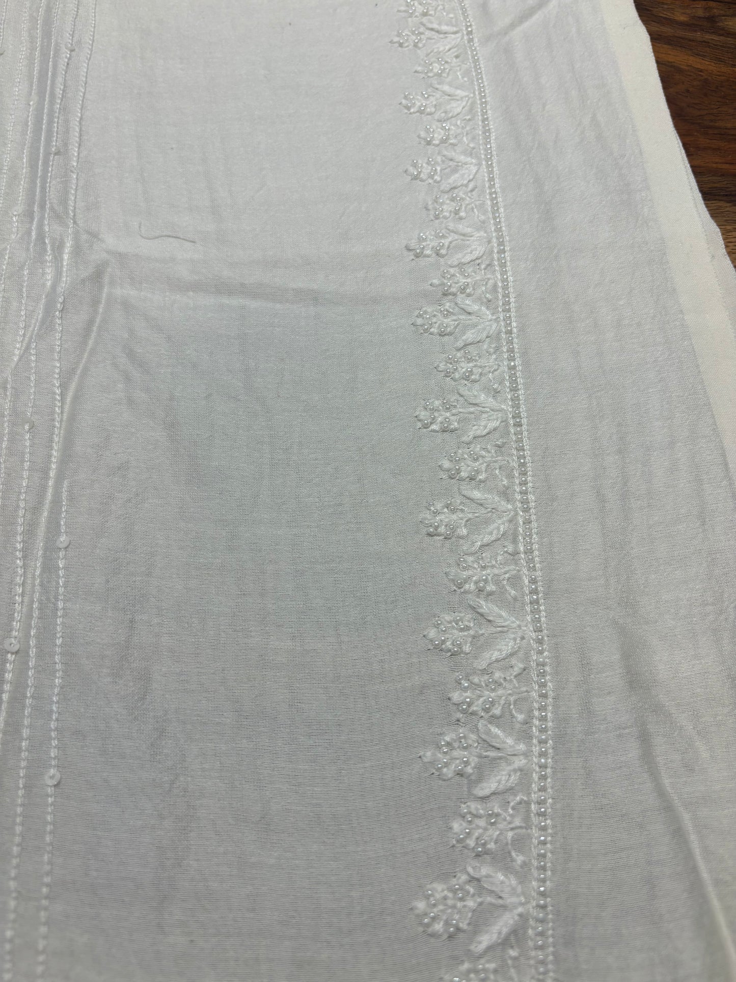 Dyeable Chanderi Silk Chikankari Men's Kurta