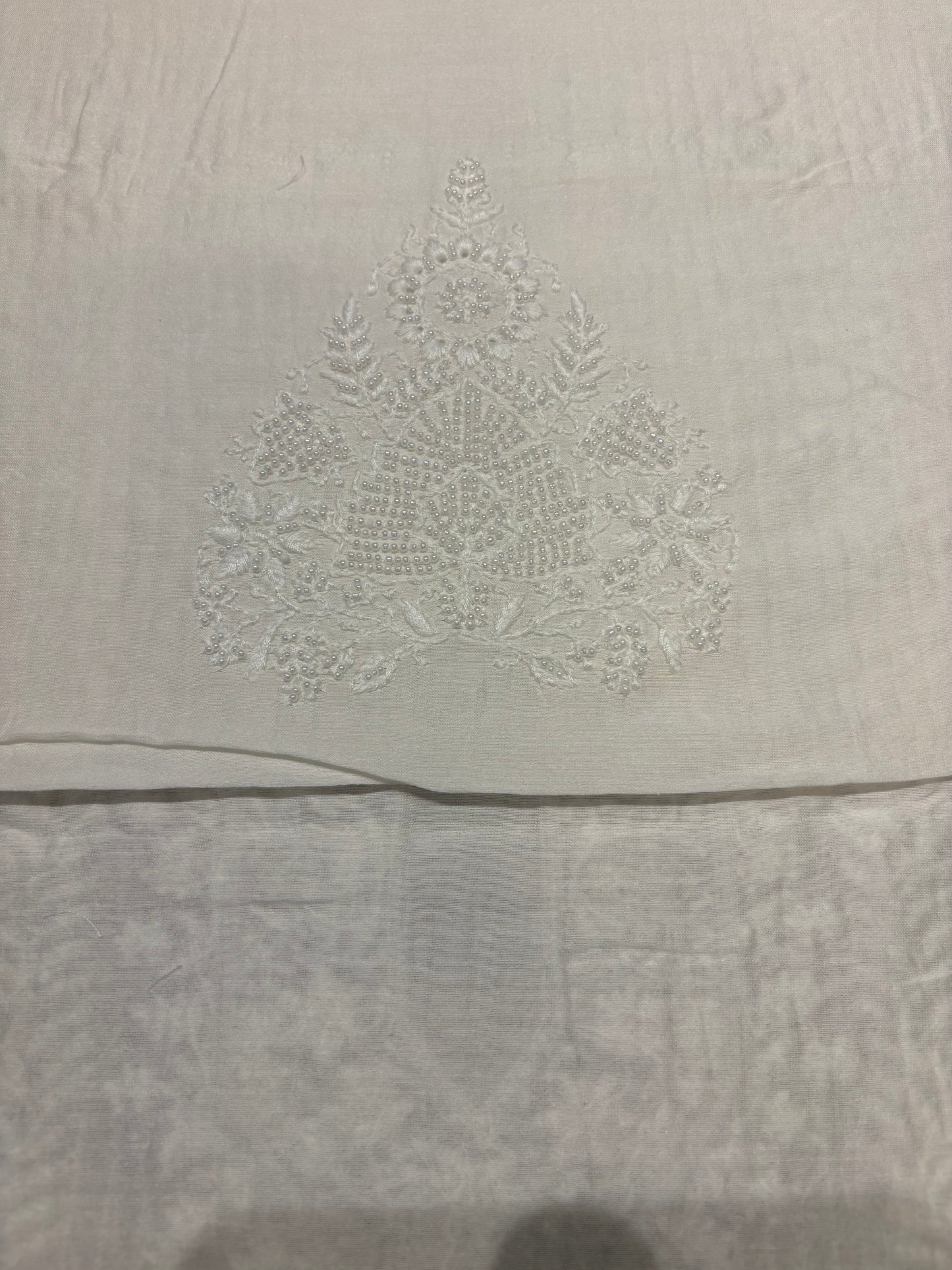 Dyeable Chanderi Silk Chikankari Men's Kurta