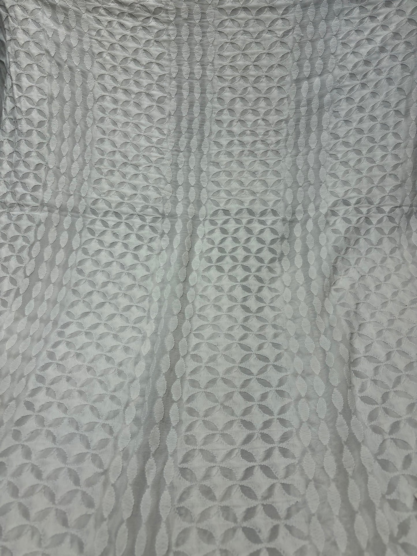 Dyeable Pure Georgette Chikankari Men's Kurta Fabric