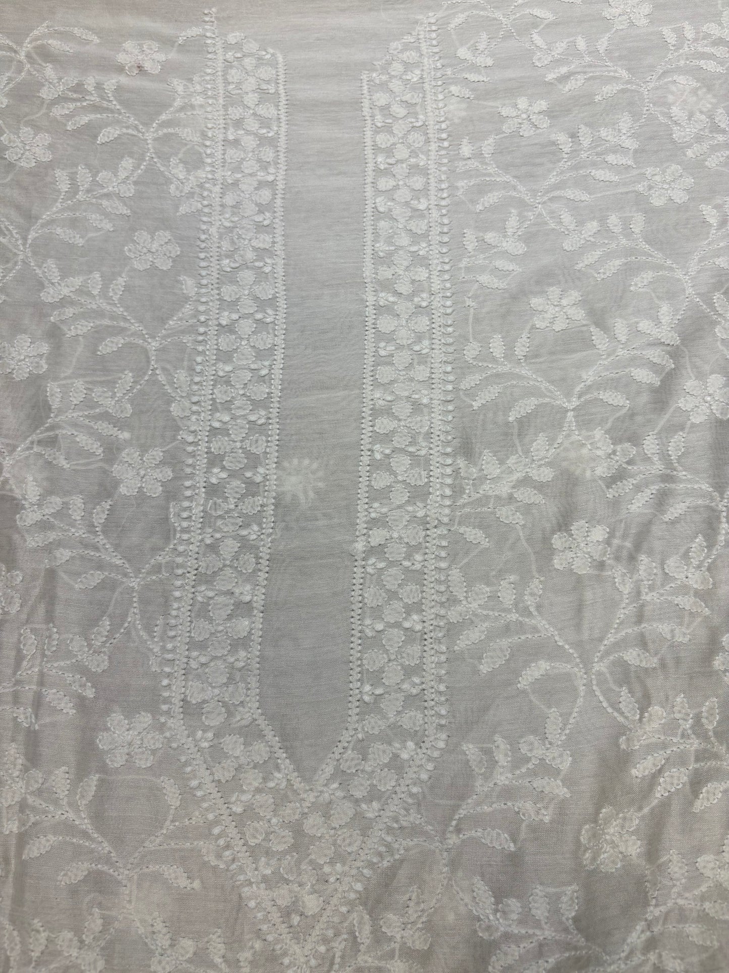Dyeable Chanderi Silk Chikankari Men's Kurta