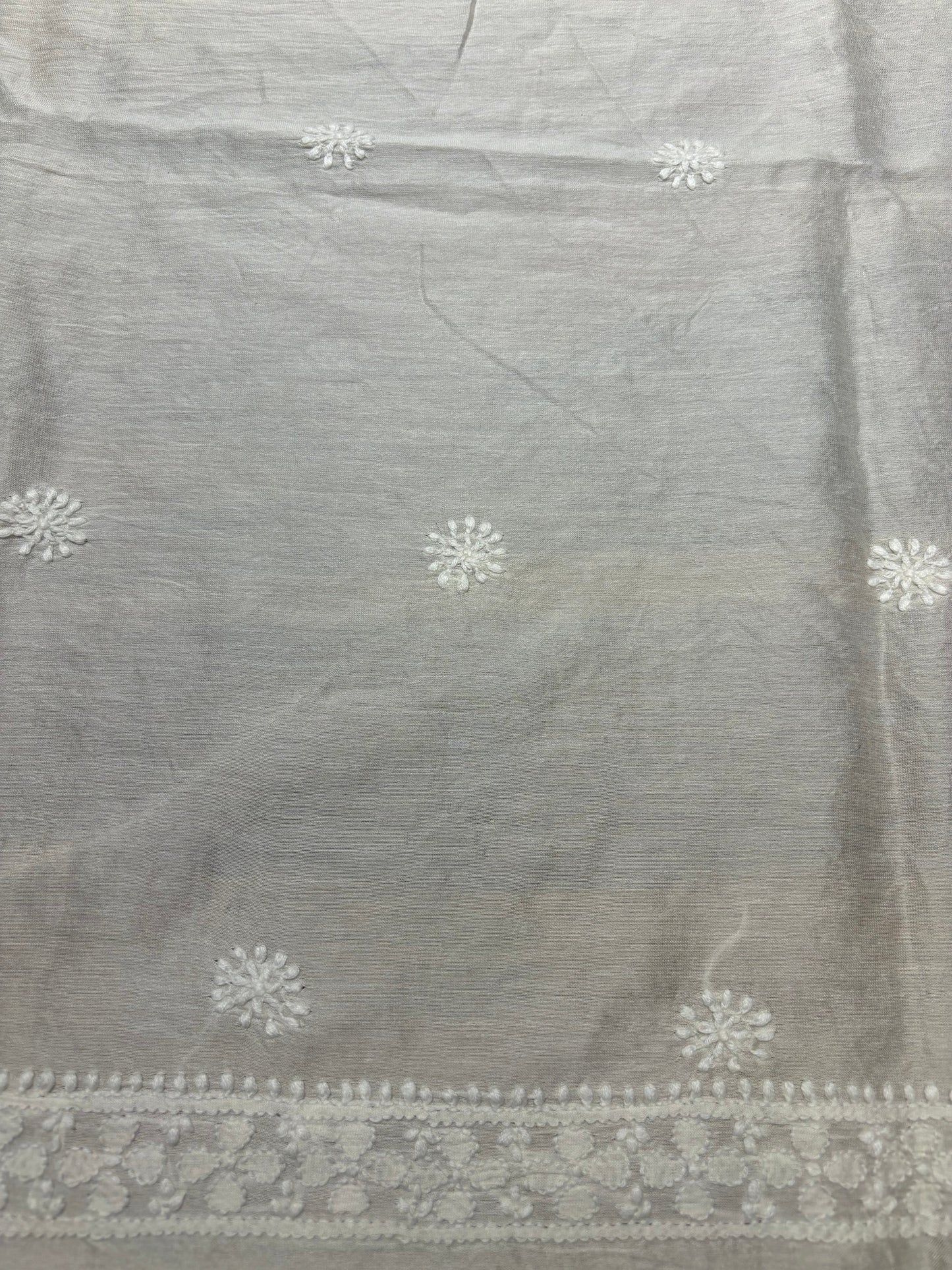 Dyeable Chanderi Silk Chikankari Men's Kurta