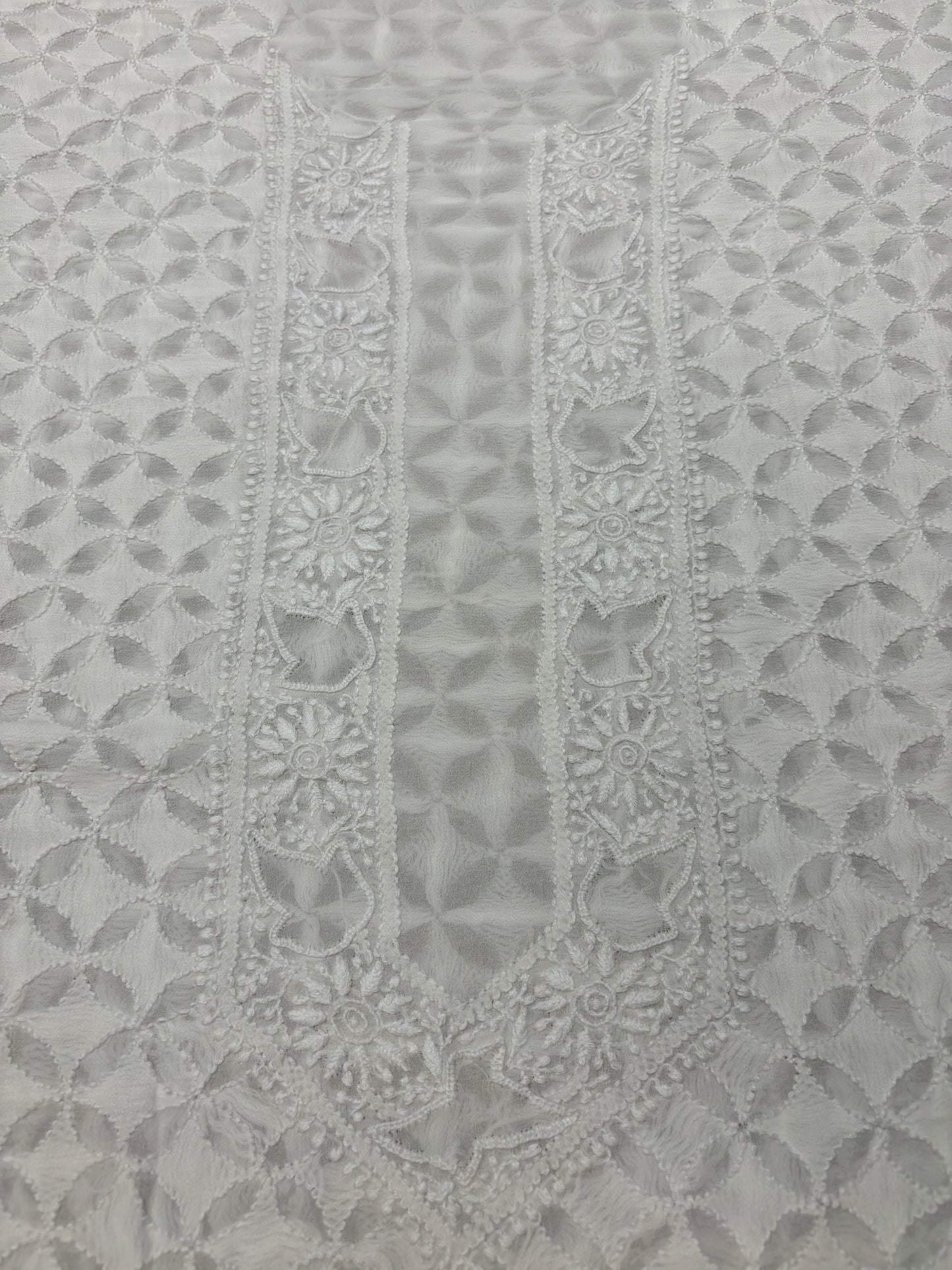 Dyeable Pure Georgette Chikankari Men's Kurta