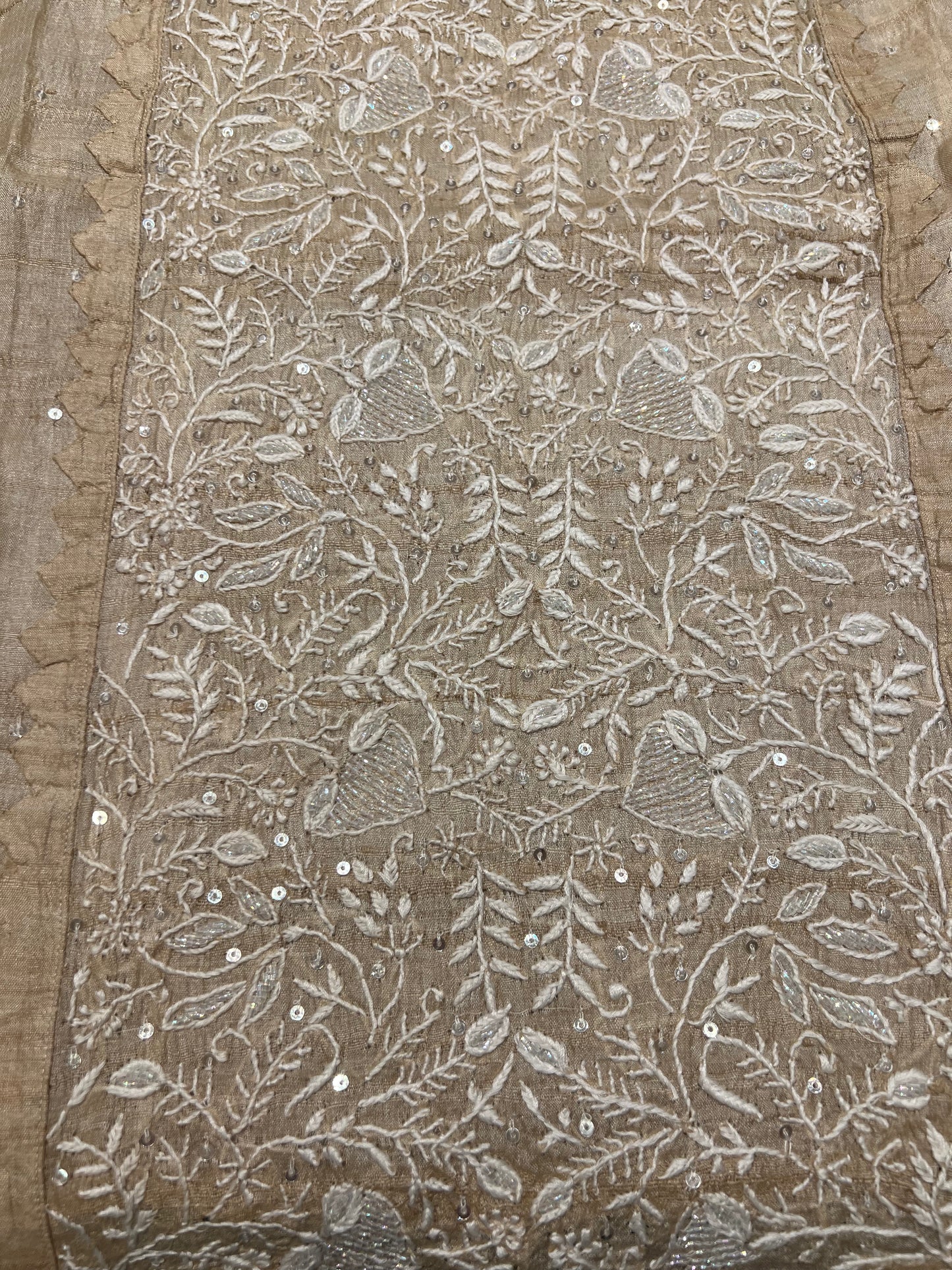 Dyeable Natural Silk Chikankari Kurta and Dupatta