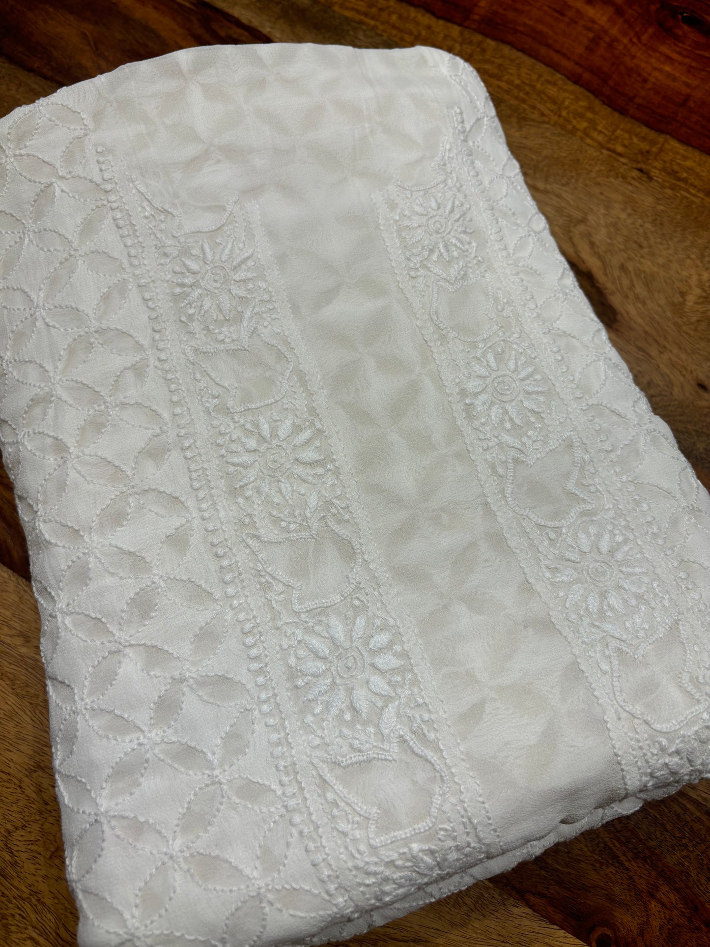 Dyeable Pure Georgette Chikankari Men's Kurta