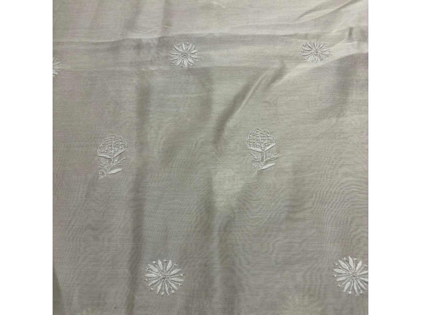 Dyeable Chanderi Silk Chikankari Men's Kurta Fabric