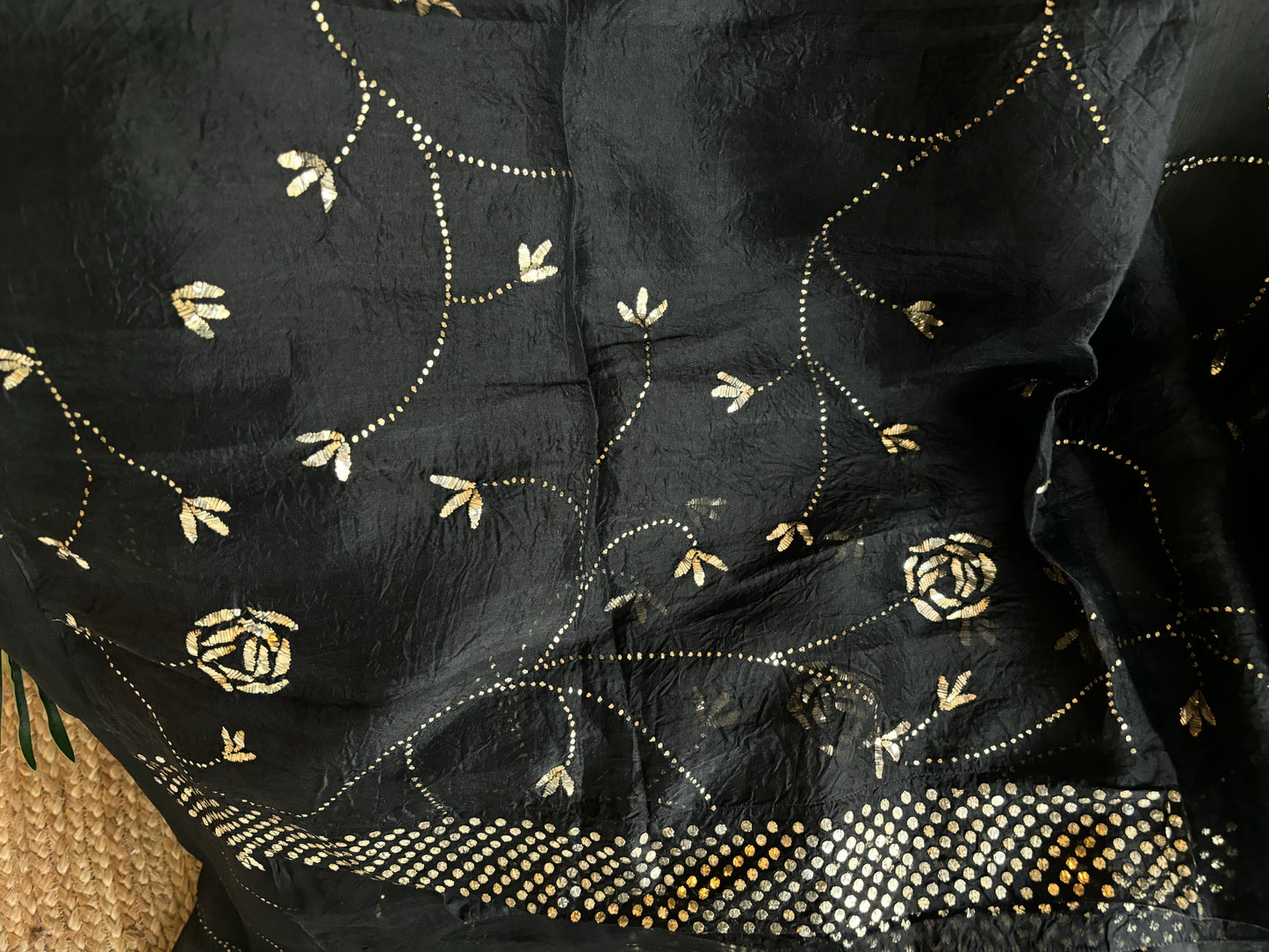 Black Organza Silk Badla Saree and Blouse