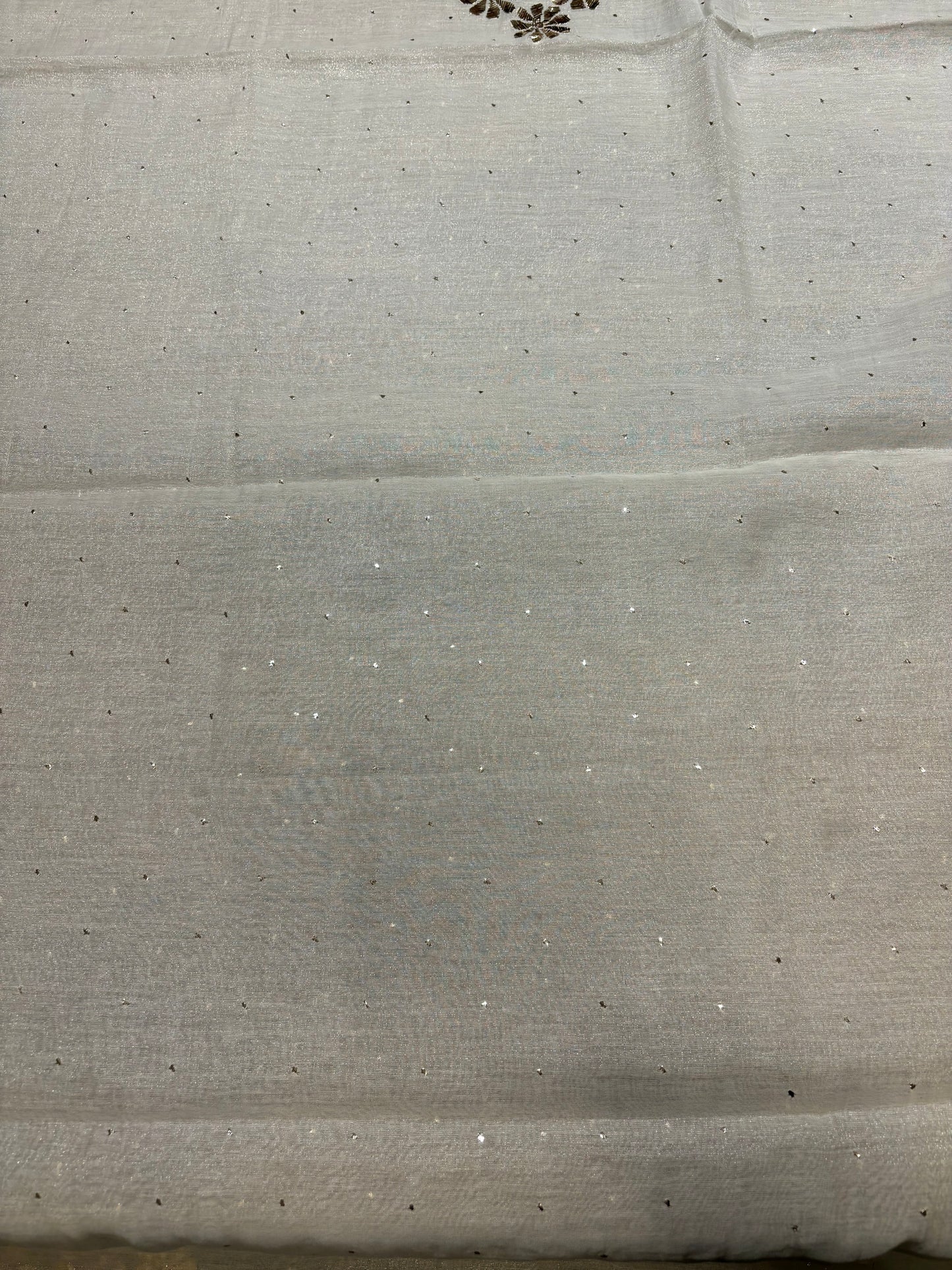 Dyeable Silver Pure Tissue Badla Kurta and Dupatta Fabric