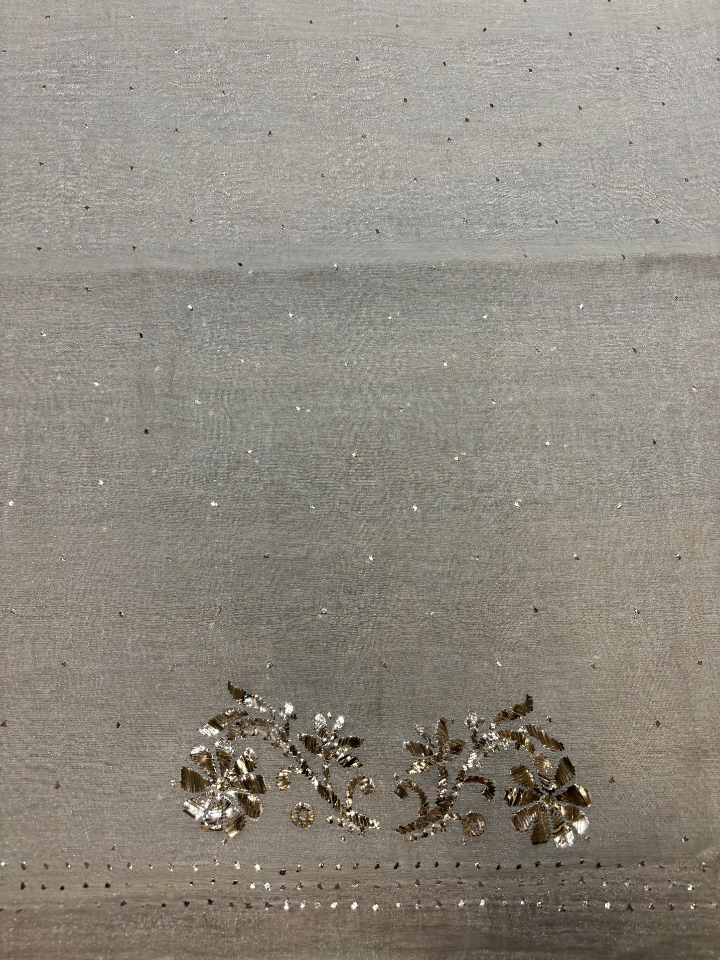 Dyeable Silver Pure Tissue Badla Kurta and Dupatta Fabric