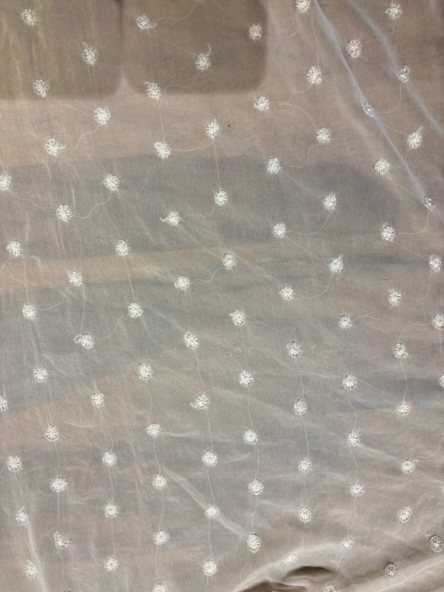 Dyeable Pure Georgette Chikankari Saree and Blouse