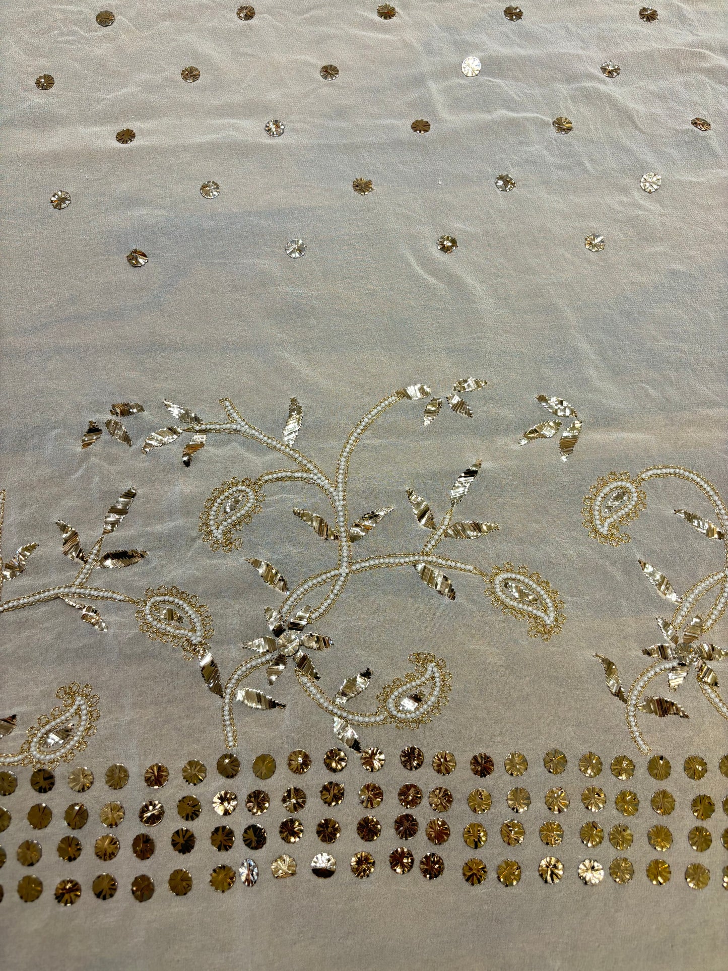 Dyeable Pure Georgette Chikankari Saree and Blouse