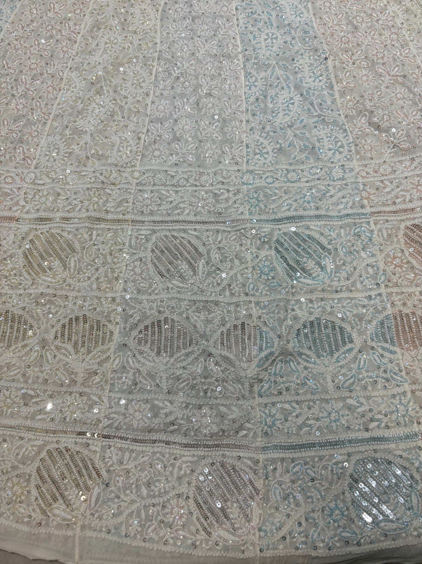 Dyeable Chikankari Pure Georgette Anarkali and Dupatta