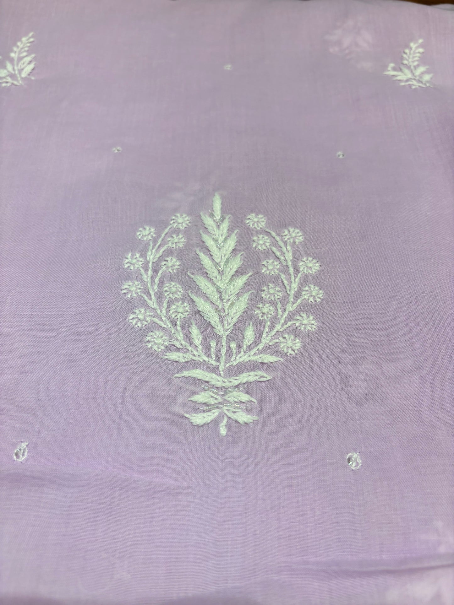 Sunset Purple Mul Chikankari Kurta Fabric