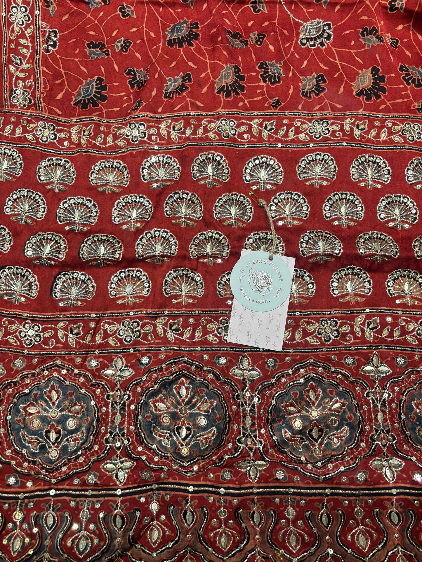 Red Ajrakh Modal Silk Dupatta