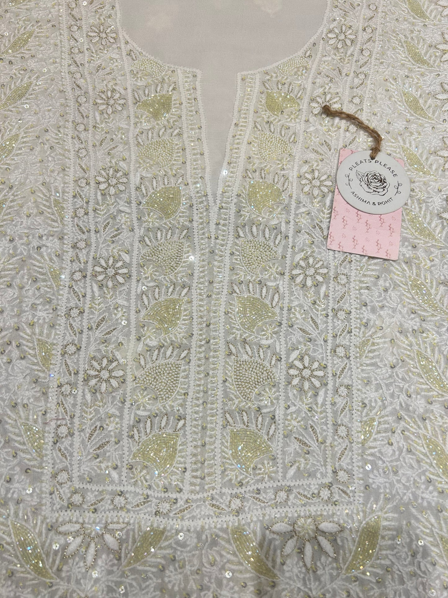 Dyeable Georgette Chikankari Kurta & Dupatta Fabric