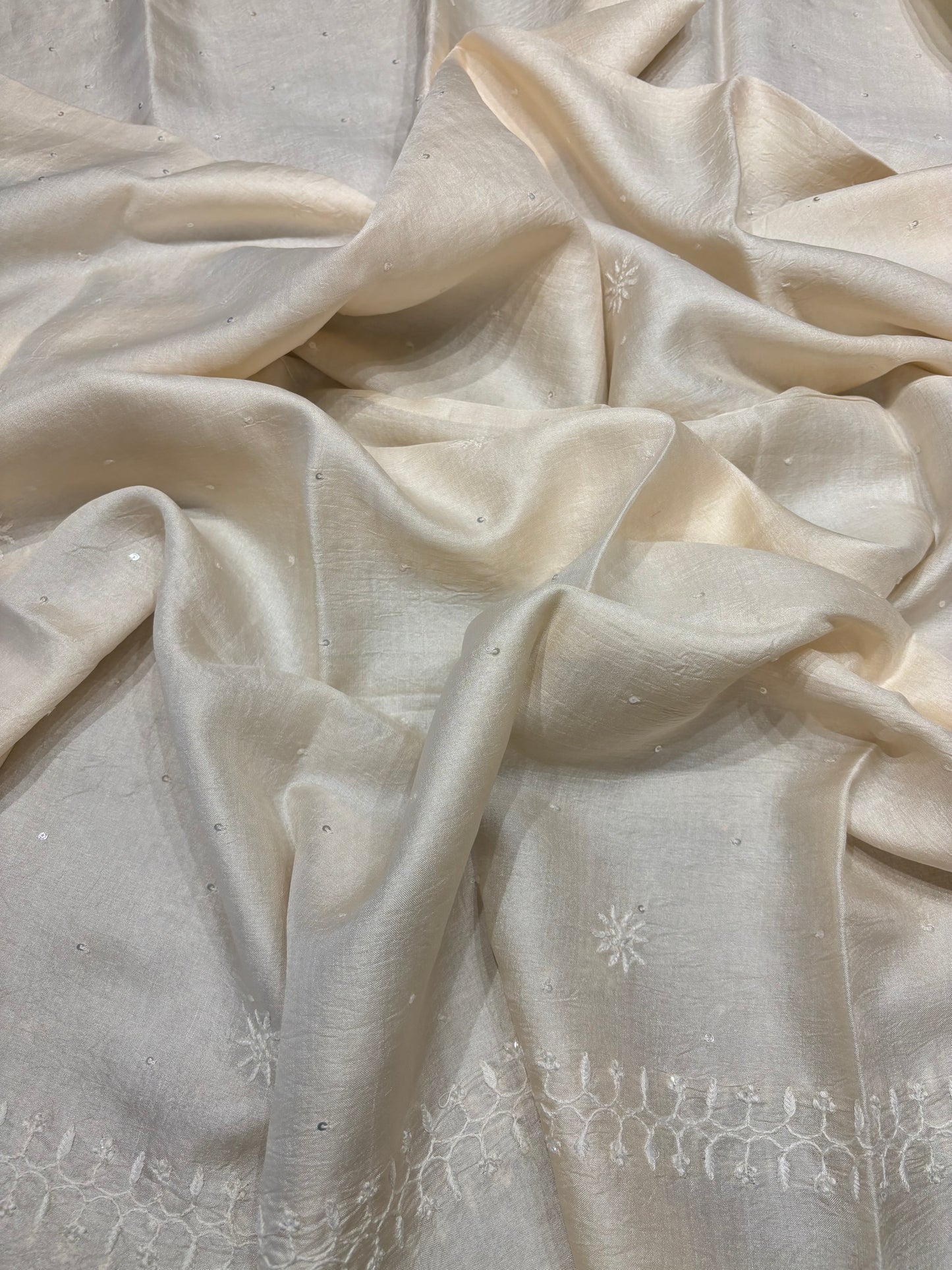 Dyeable Silk Chikankari Kurta and dupatta