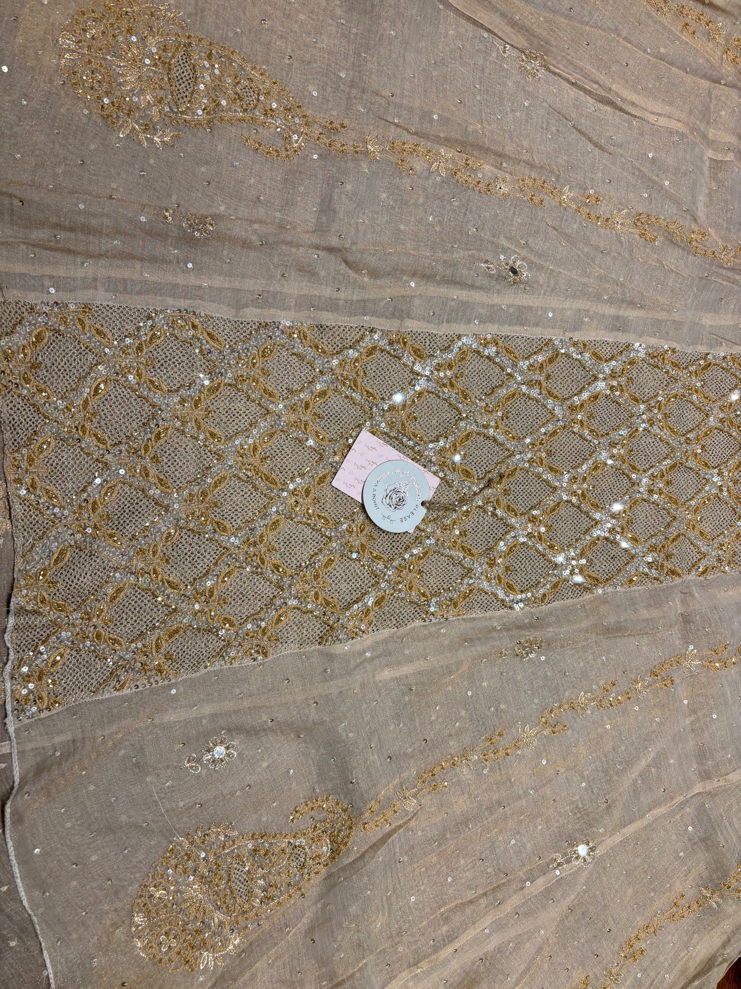 Dyeable Natural Tissue Chikankari Anarkali and Dupatta
