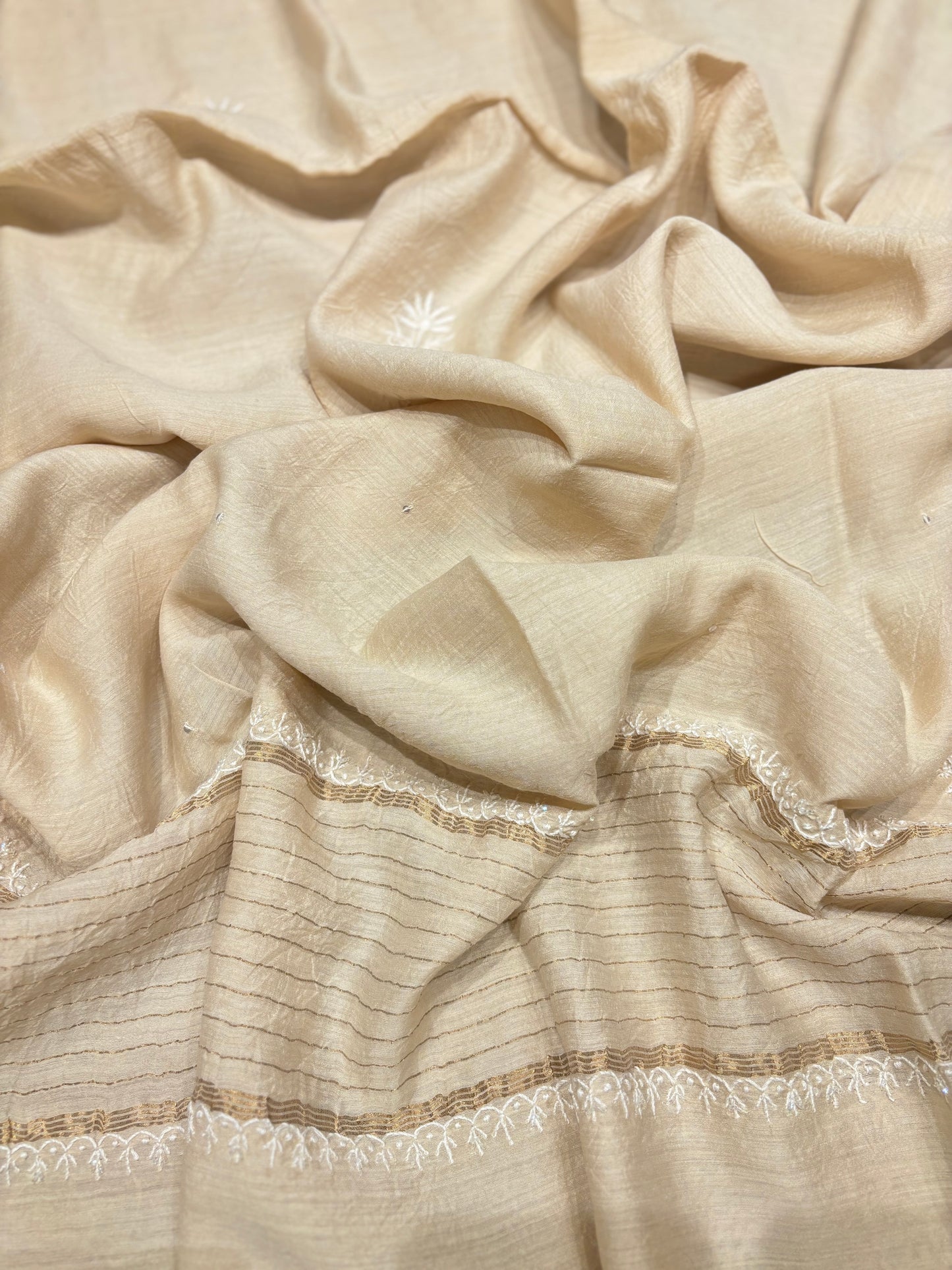 Dyeable Silk Chikankari Kurta and dupatta