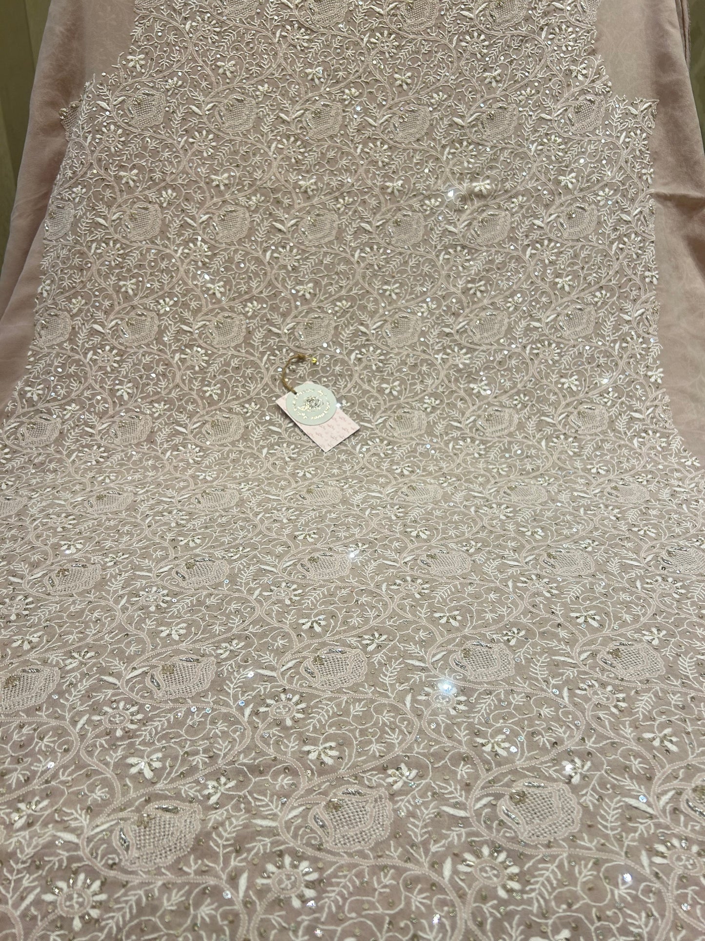 Cuban Sand Pure Georgette Kurta And Dupatta Fabric