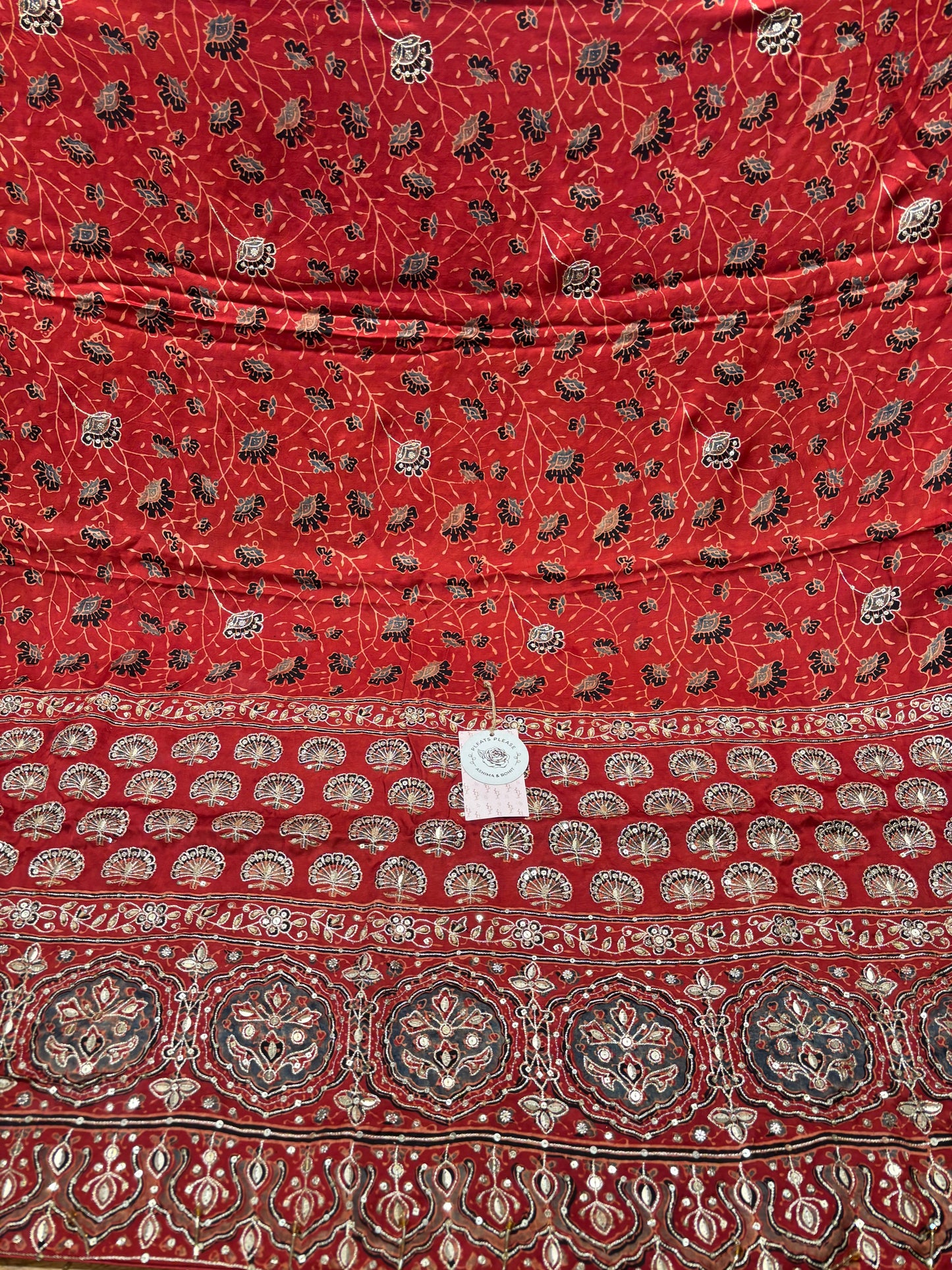 Red Ajrakh Modal Silk Dupatta