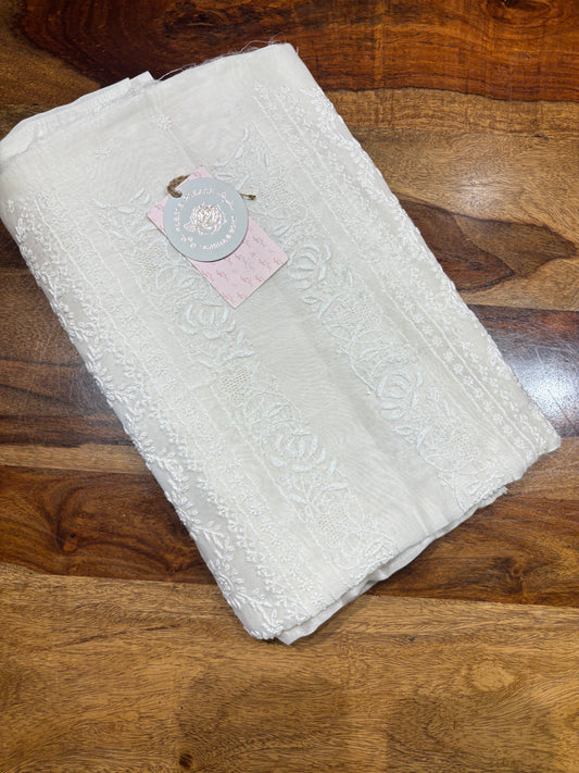Dyeable Chanderi Silk Chikankari Men’s kurta