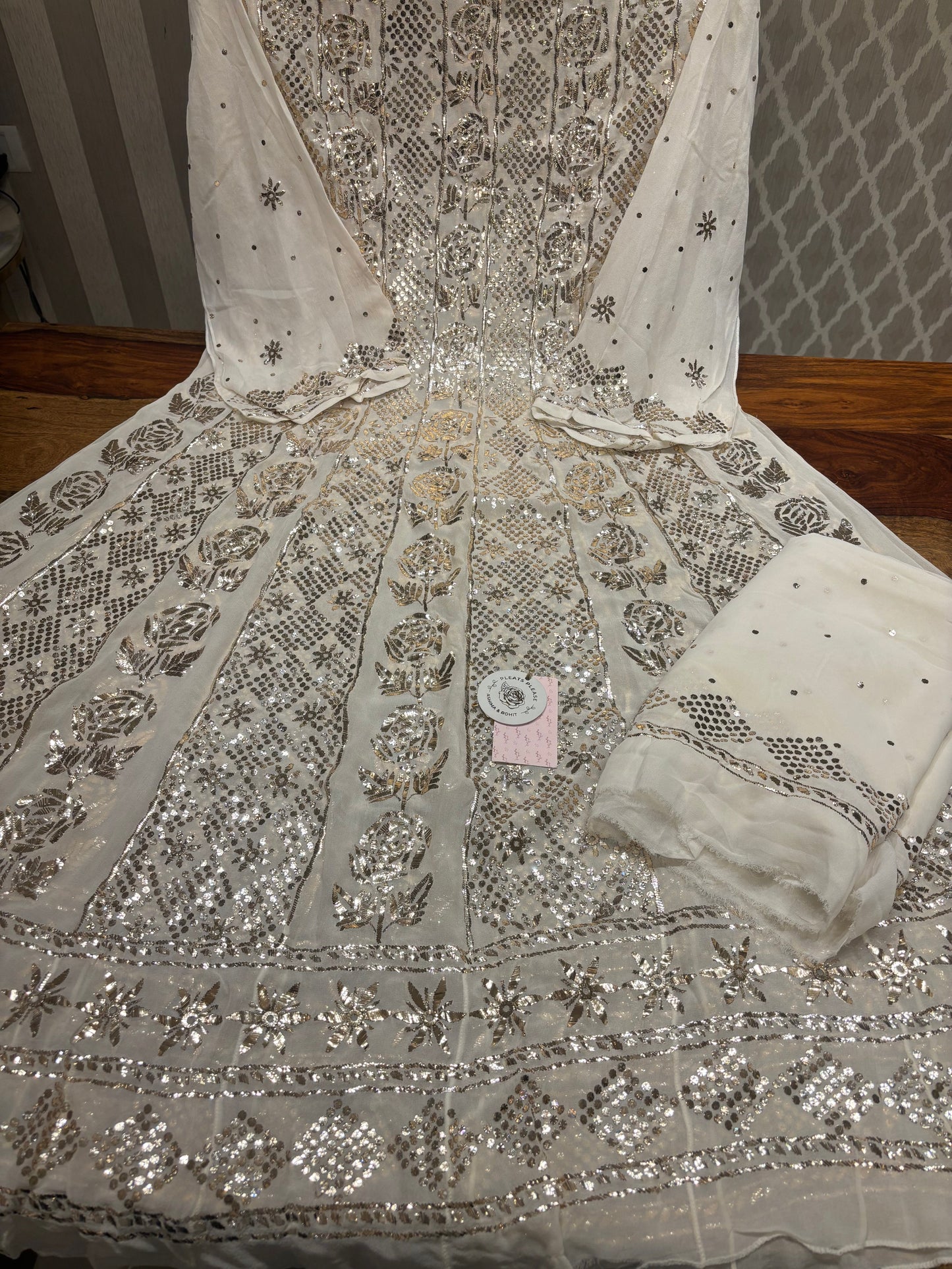 Dyeable Pure and Premium Badla Anarkali with Dupatta