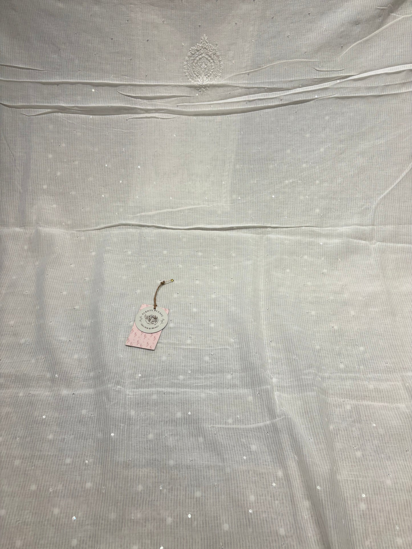 Dyeable Chanderi Maheshwari Chikankari Kurta And Dupatta Fabric
