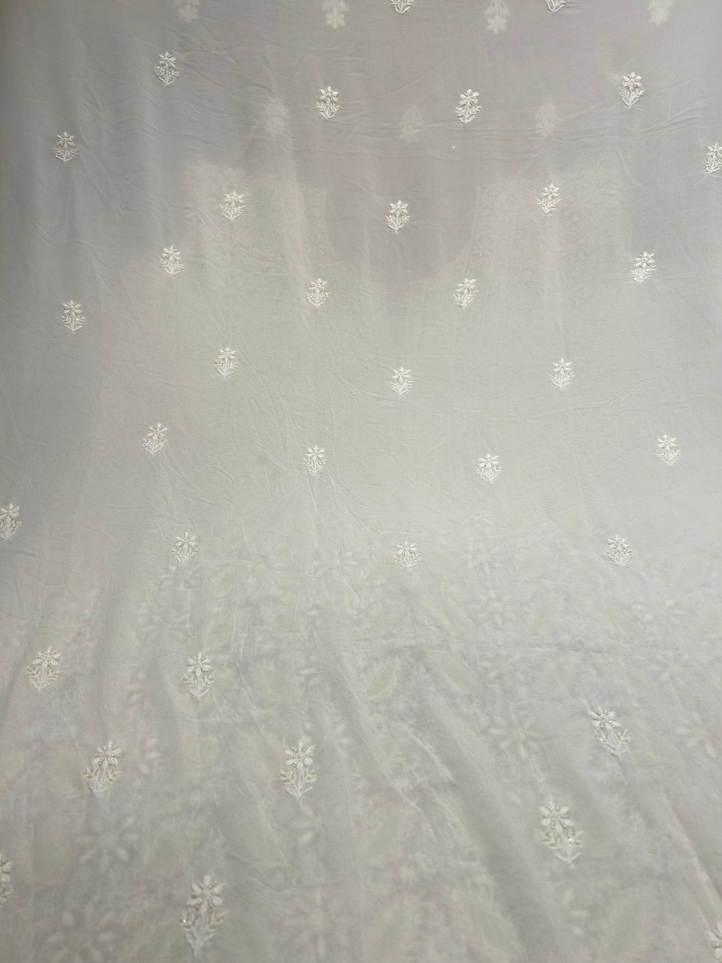 Dyeable Georgette Chikankari Kurta & Dupatta Fabric