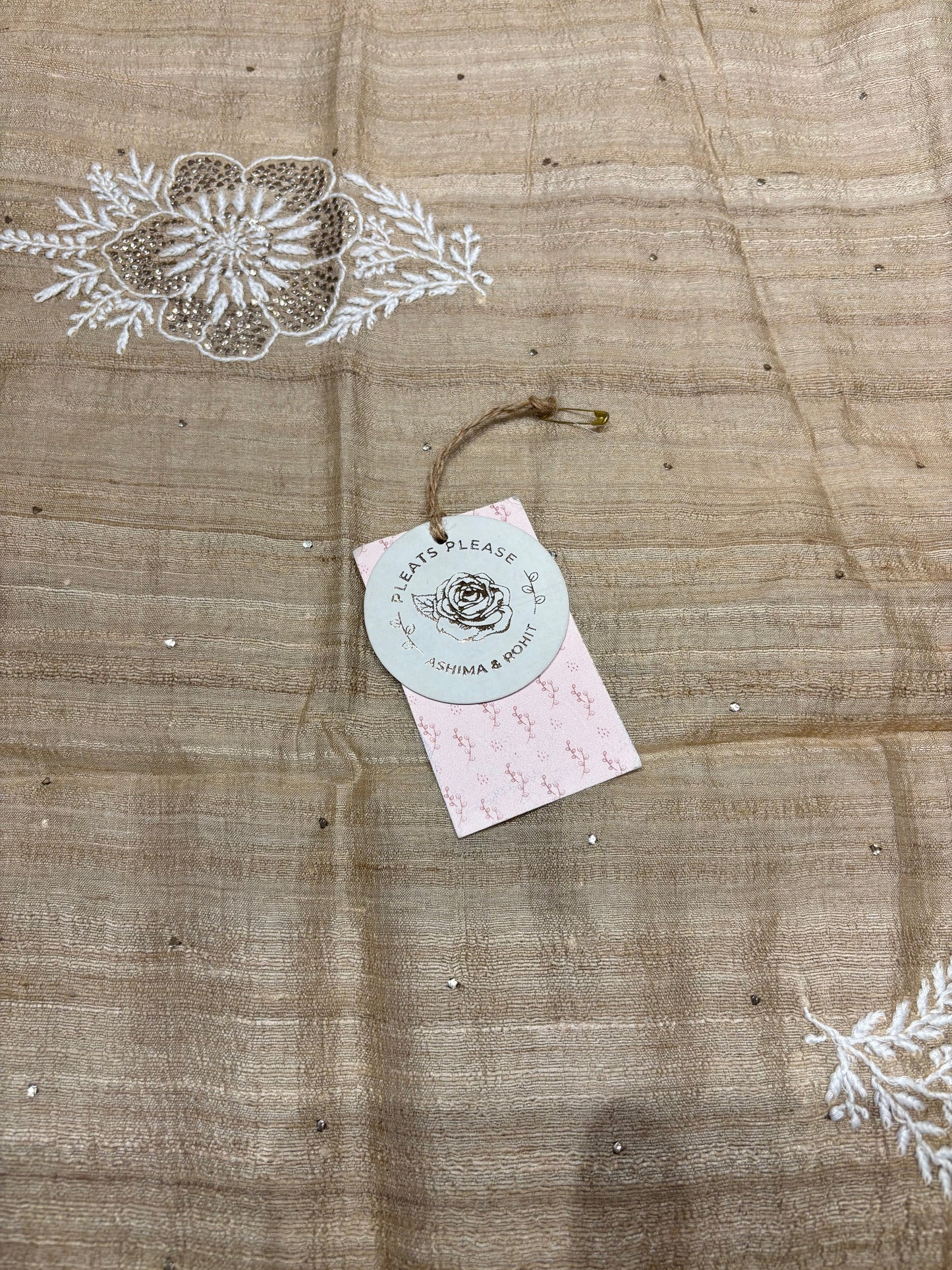 Dyeable  Silk Chikankari and Mukaish Dupatta