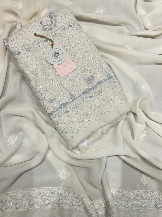 Dyeable Pure Georgette Kurta & Dupatta Fabric