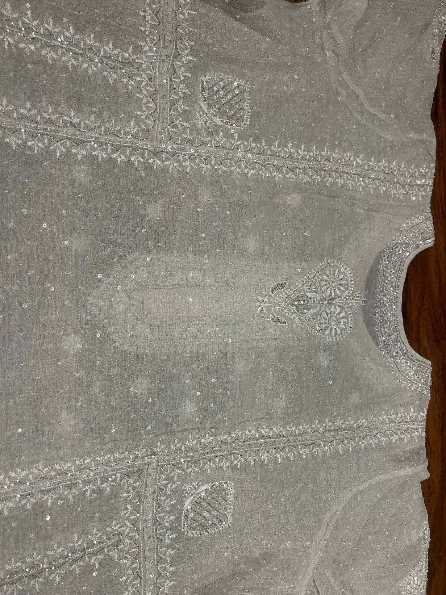 Silver Tissue Aline Anarkali &Dupatta