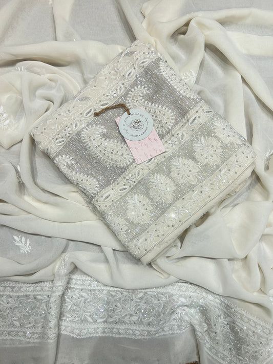 Dyeable Pure Georgette Kurta & Dupatta Set